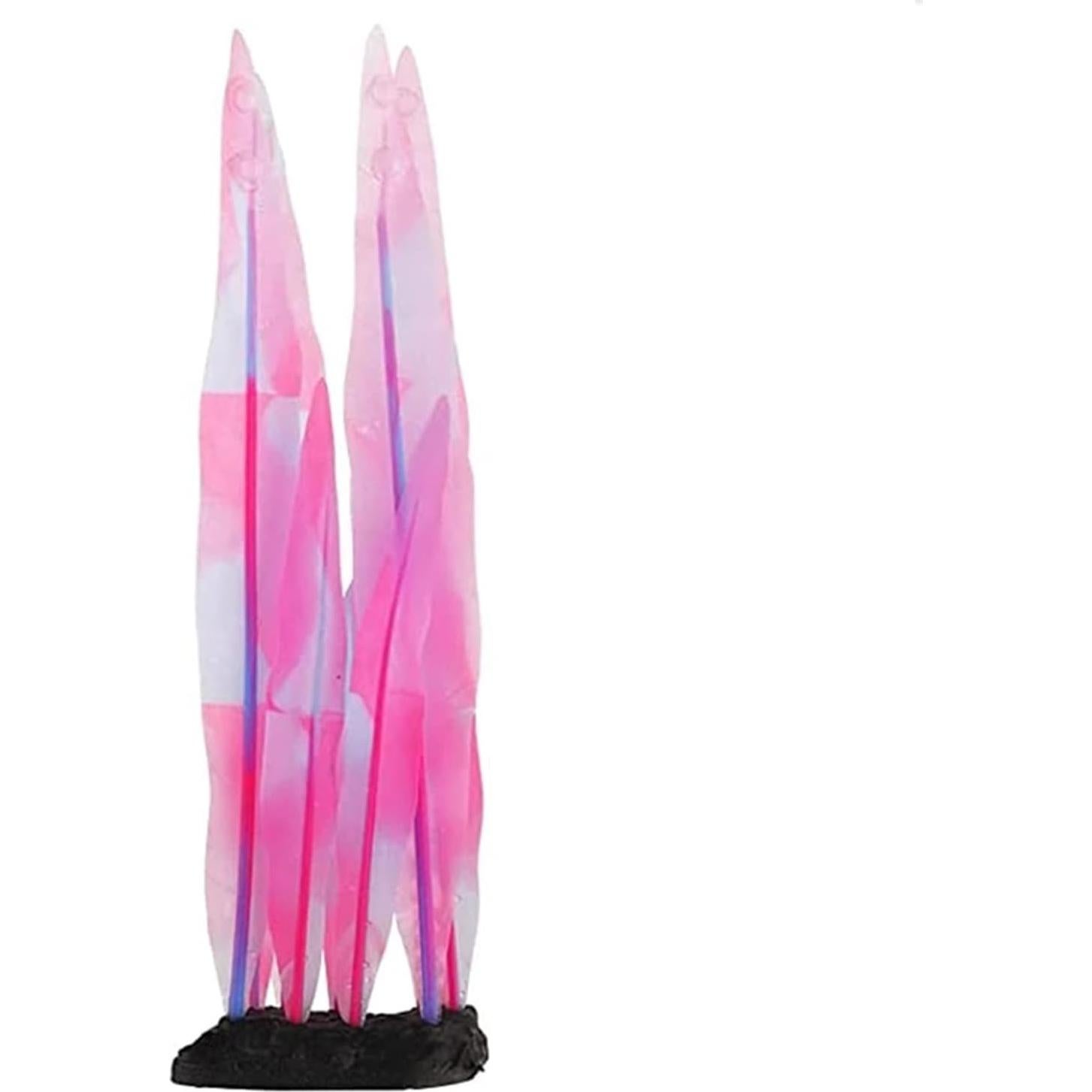 Planta de Acuario Artificial Rosa 18 cm Silicona REIRQIE