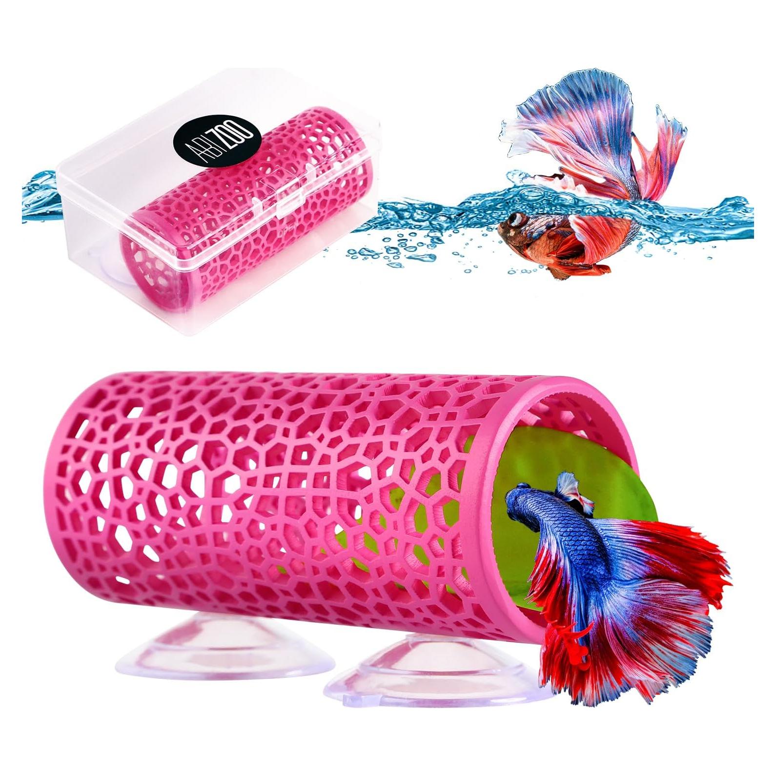 Túnel Rosa para Peces Betta Abizoo - Refugio Decorativo 10cm