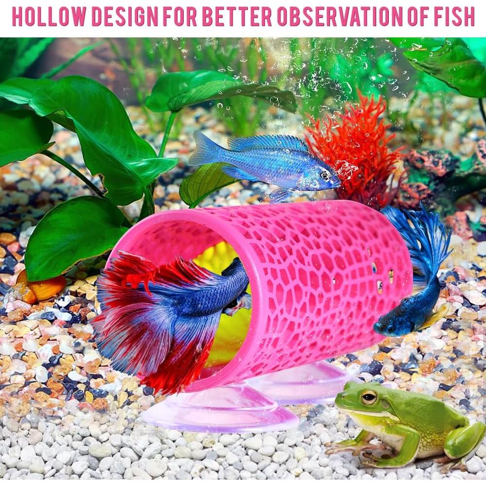 Túnel Rosa para Peces Betta Abizoo - Refugio Decorativo 10cm