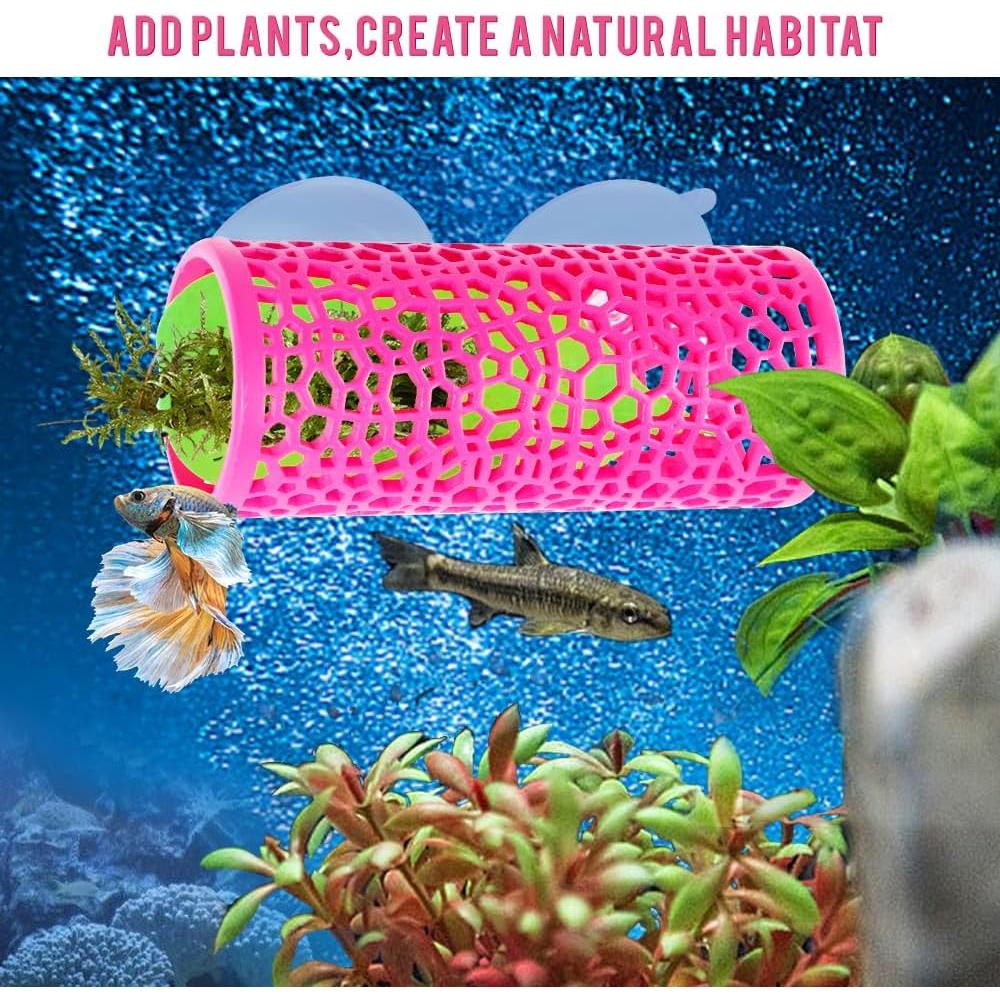 Túnel Rosa para Peces Betta Abizoo - Refugio Decorativo 10cm