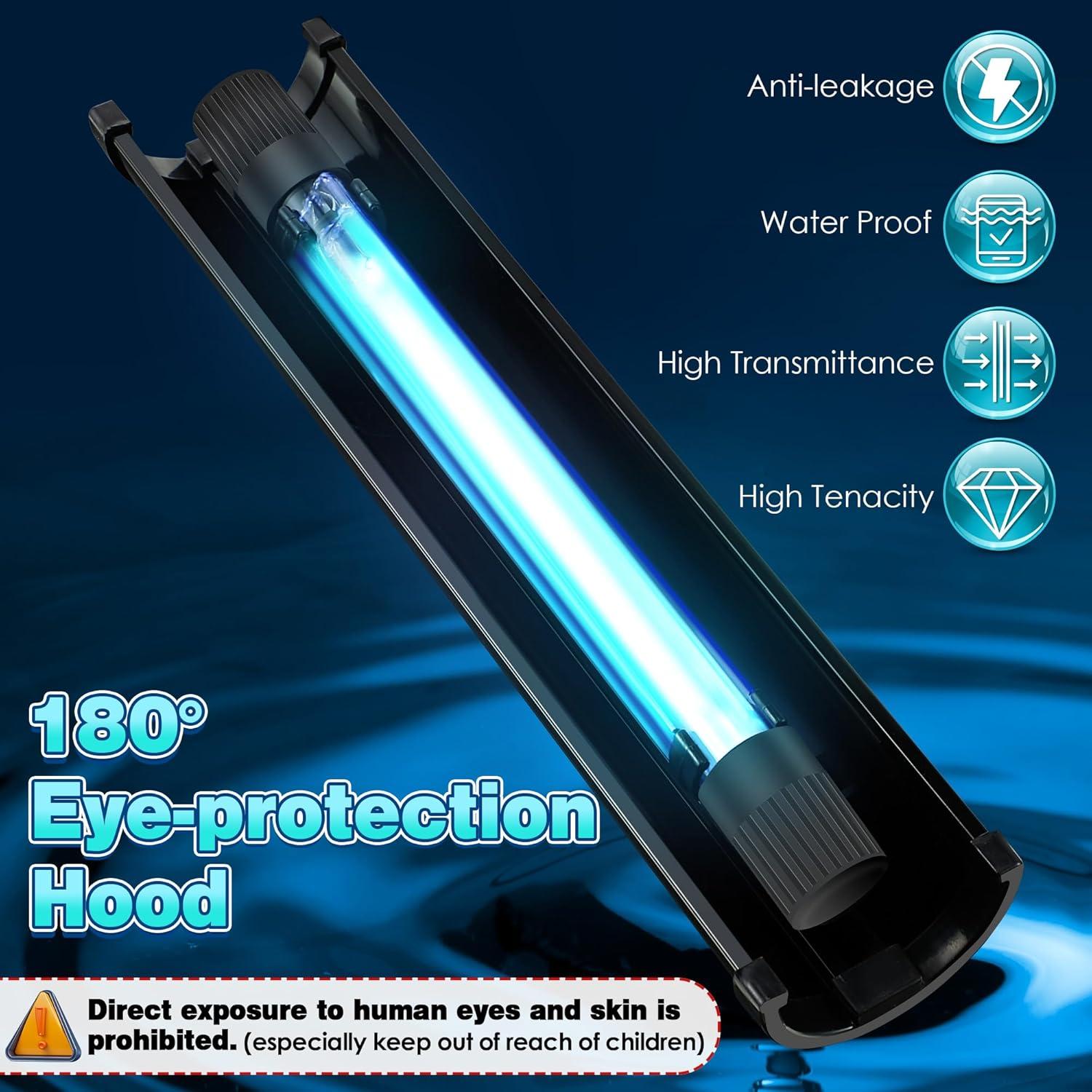 Luz UV para Acuario Qualirey 11W con Temporizador y Capucha