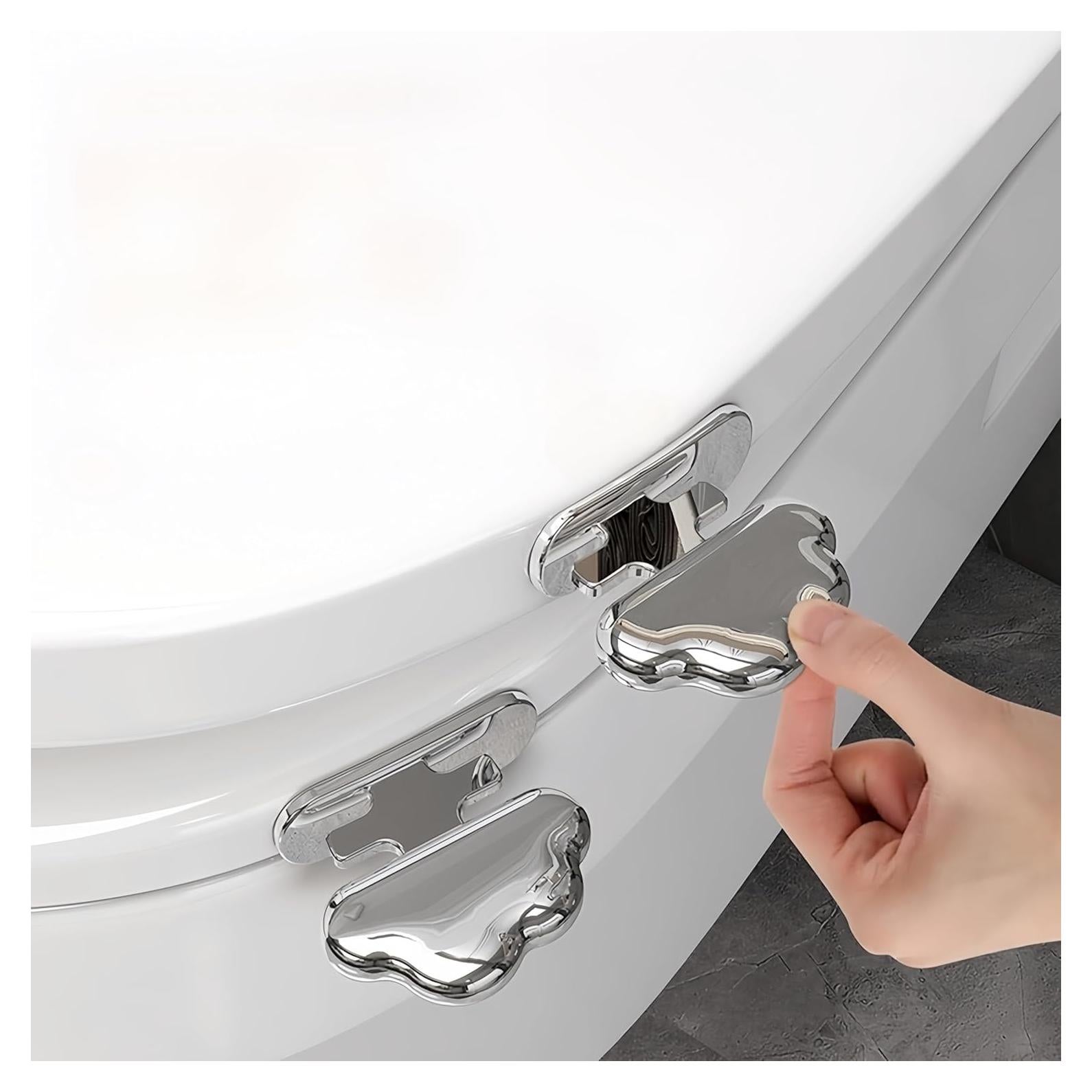 Soporte para Tapa de Inodoro 2 Pcs Werdecade Plata ABS