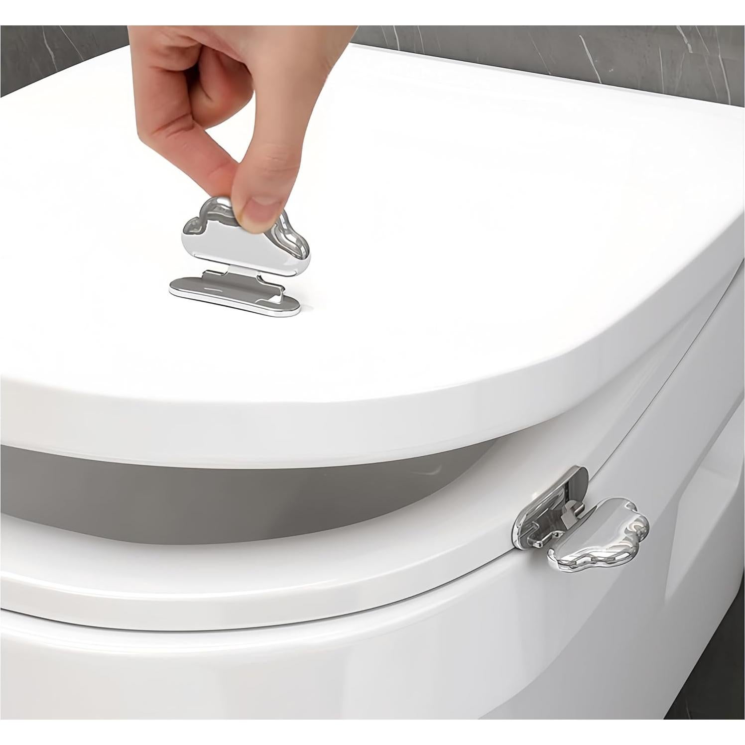 Soporte para Tapa de Inodoro 2 Pcs Werdecade Plata ABS