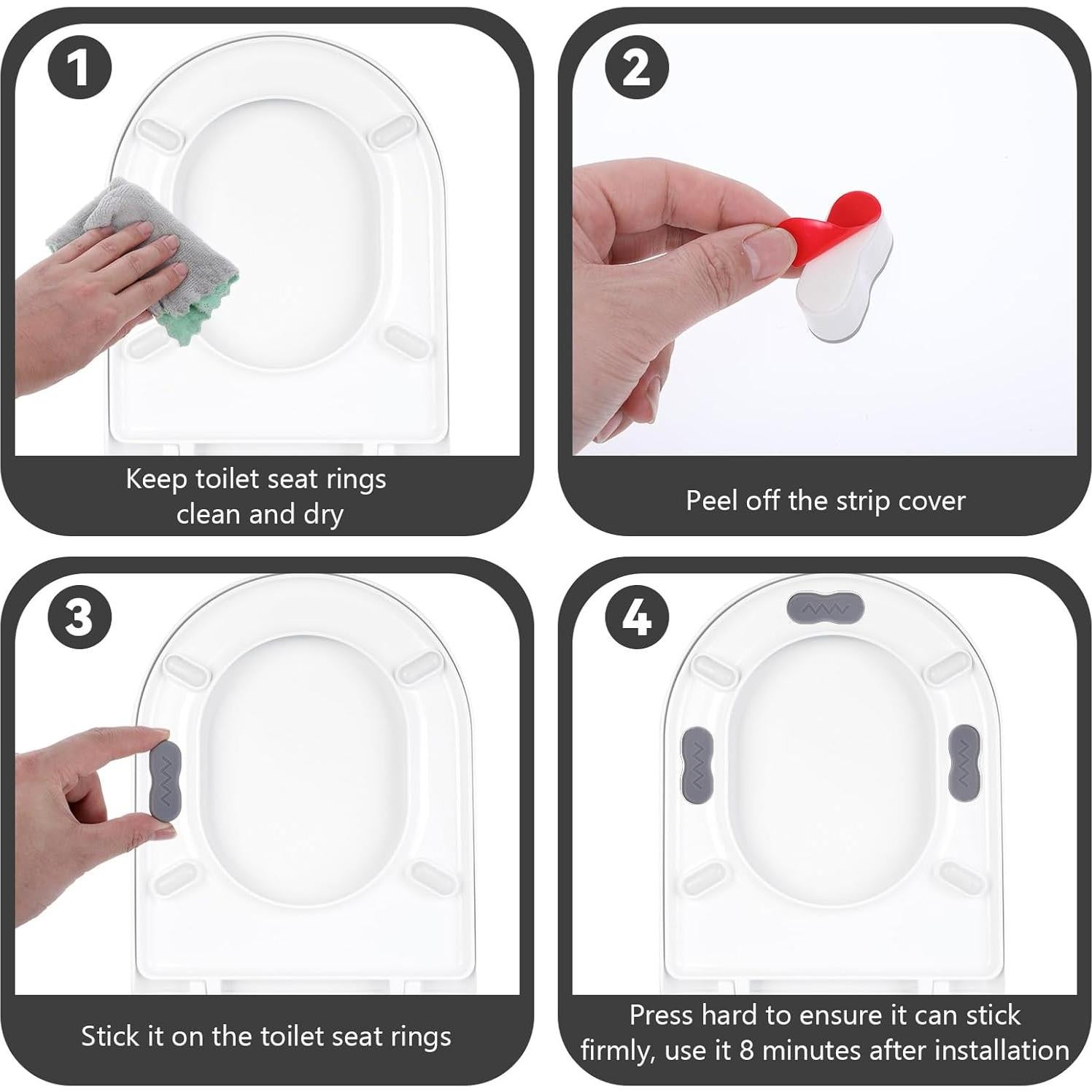 Elevadores de Asiento de Inodoro Salbsever 8 Pcs Autoadhesivos