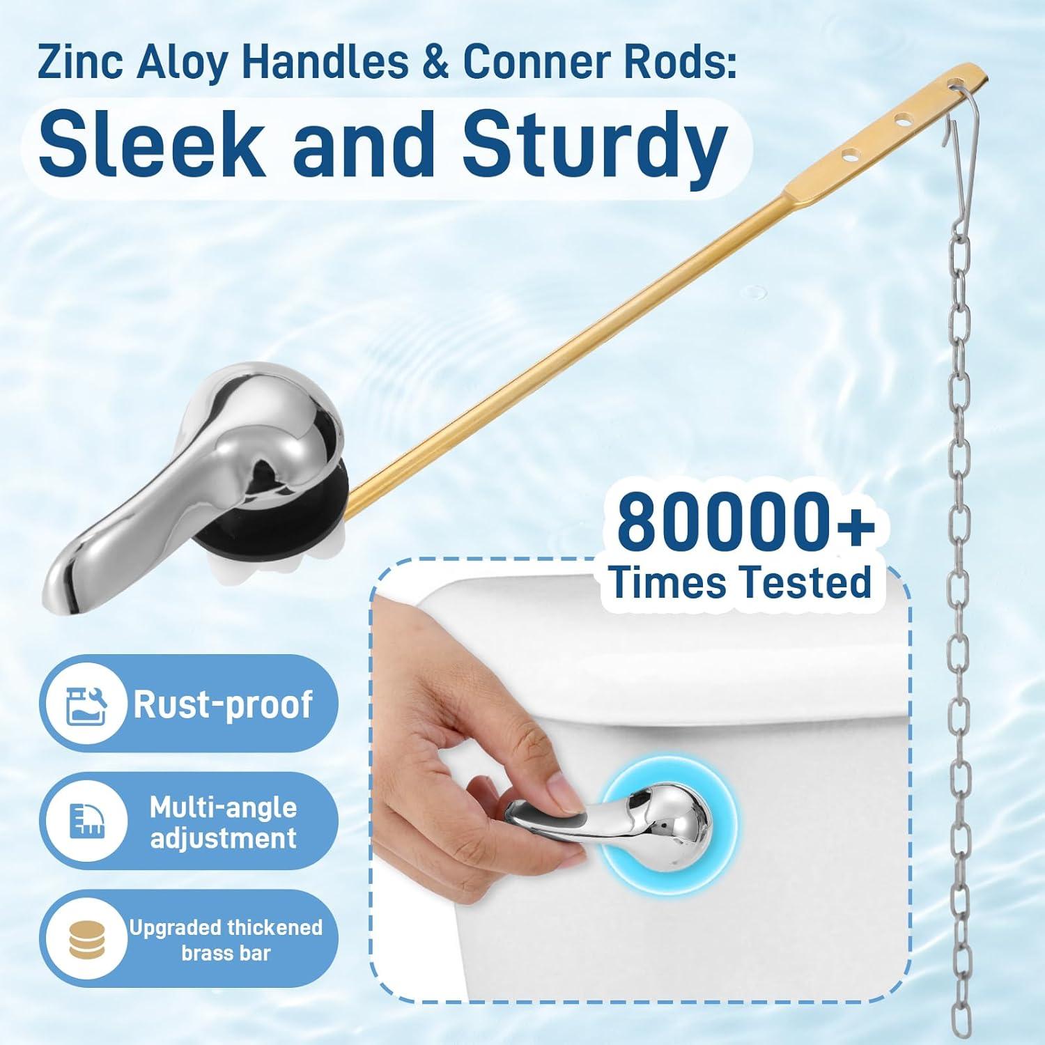 Kit de Reemplazo de Mango de Inodoro Ploimyur 2 Piezas Plata