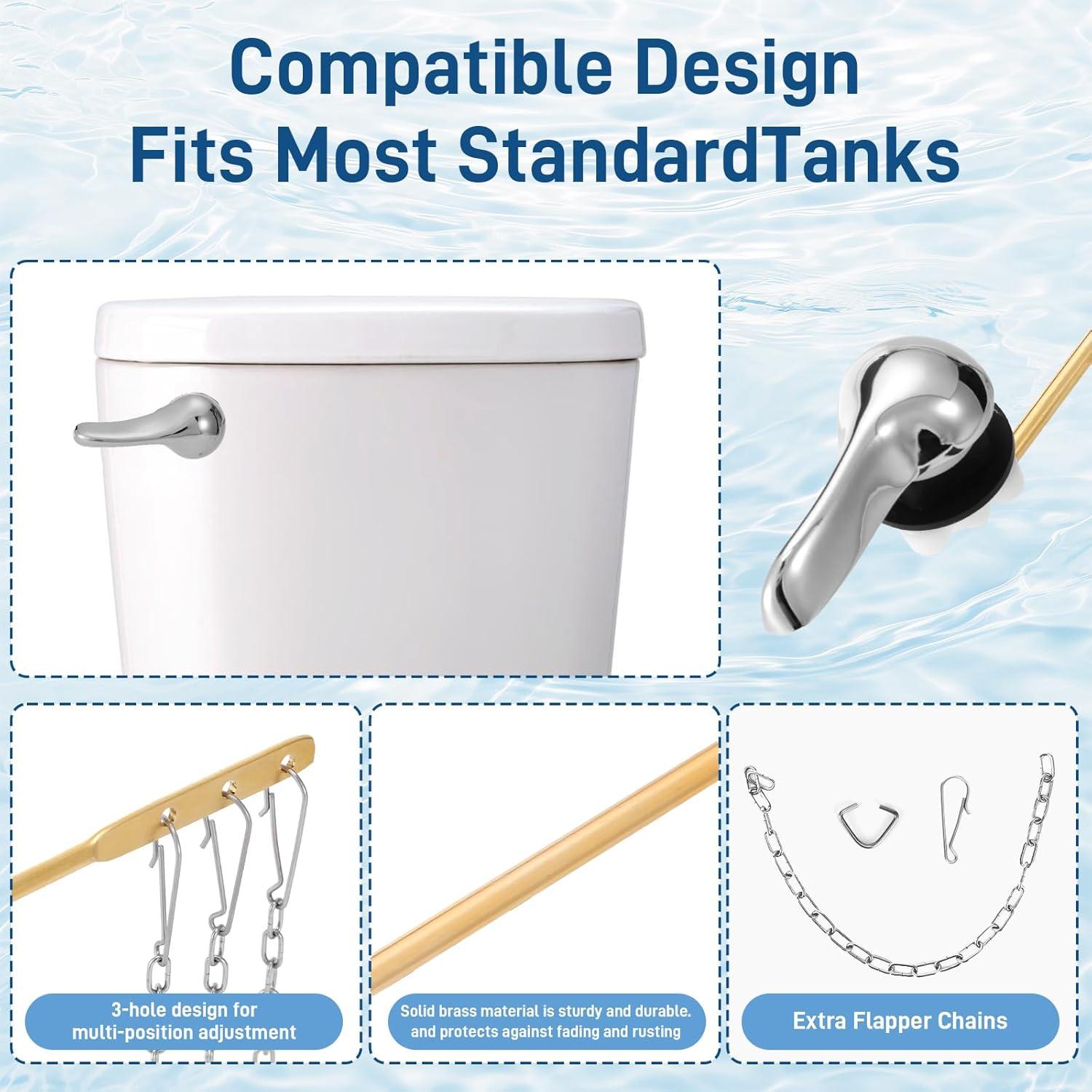 Kit de Reemplazo de Mango de Inodoro Ploimyur 2 Piezas Plata