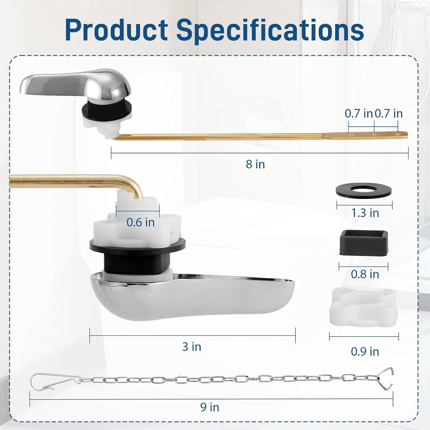 Kit de Reemplazo de Mango de Inodoro Ploimyur 2 Piezas Plata