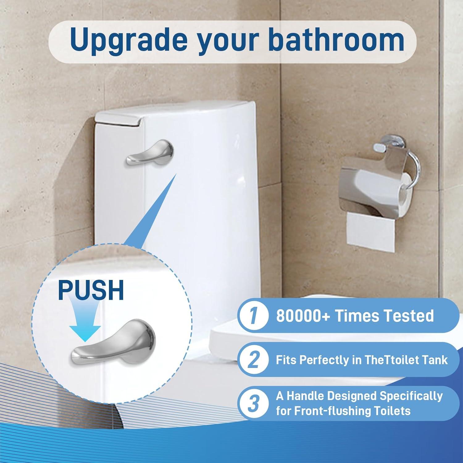 Kit de Reemplazo de Mango de Inodoro Ploimyur 2 Piezas Plata