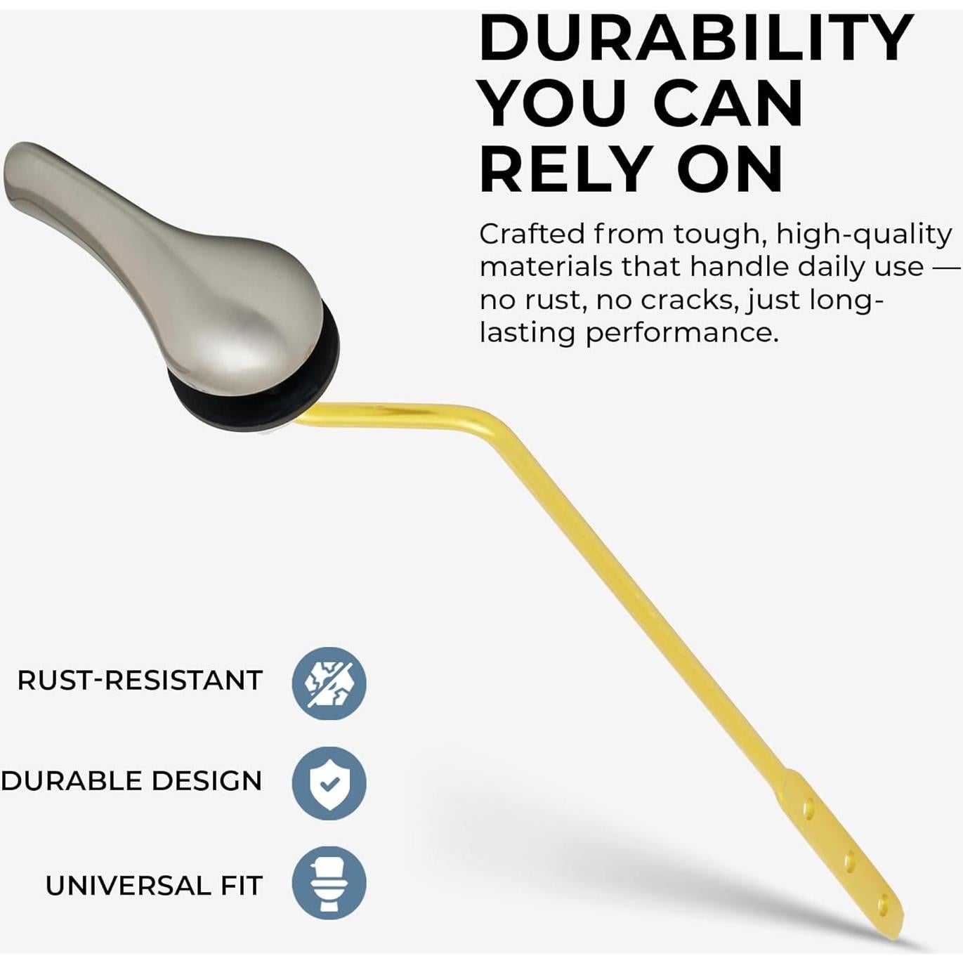 Mango de descarga inodoro Qualihome níquel satinado 20.32 cm