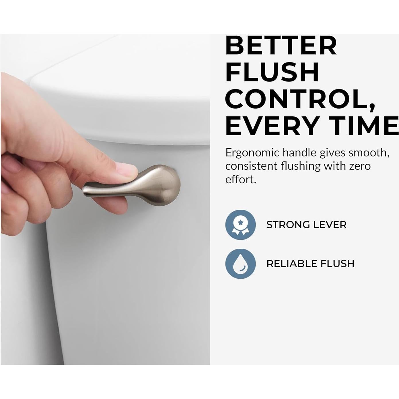 Mango de descarga inodoro Qualihome níquel satinado 20.32 cm