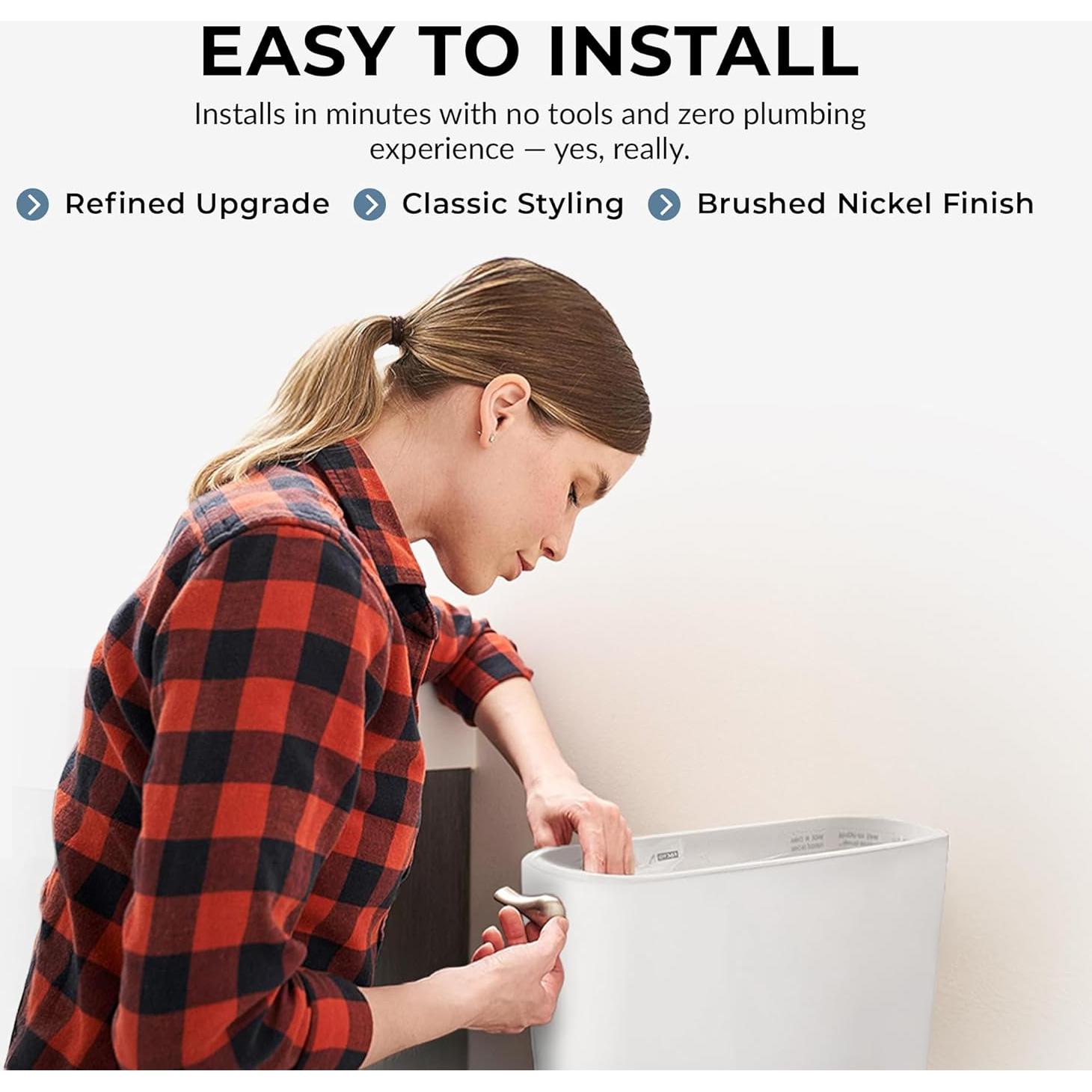 Mango de descarga inodoro Qualihome níquel satinado 20.32 cm