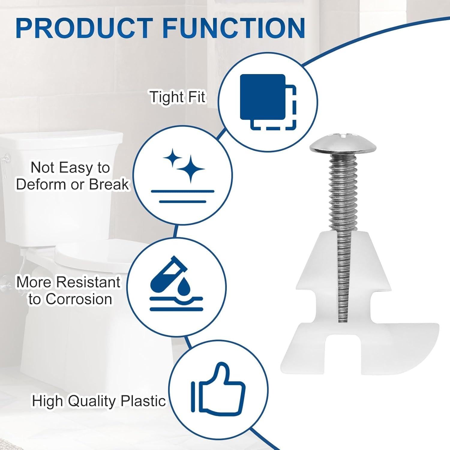 Kit de Tornillos y Pernos para Asiento de Inodoro Kohler 1239016