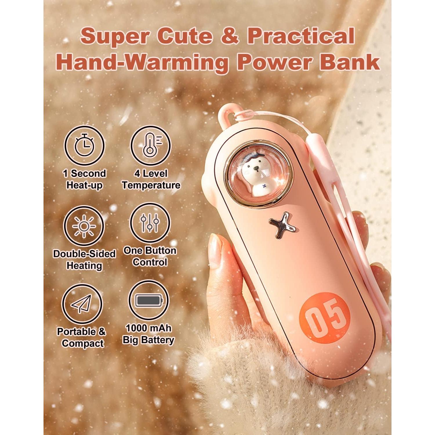 Calentador de Manos Portátil SMSASOEO N10 10000mAh Rosa