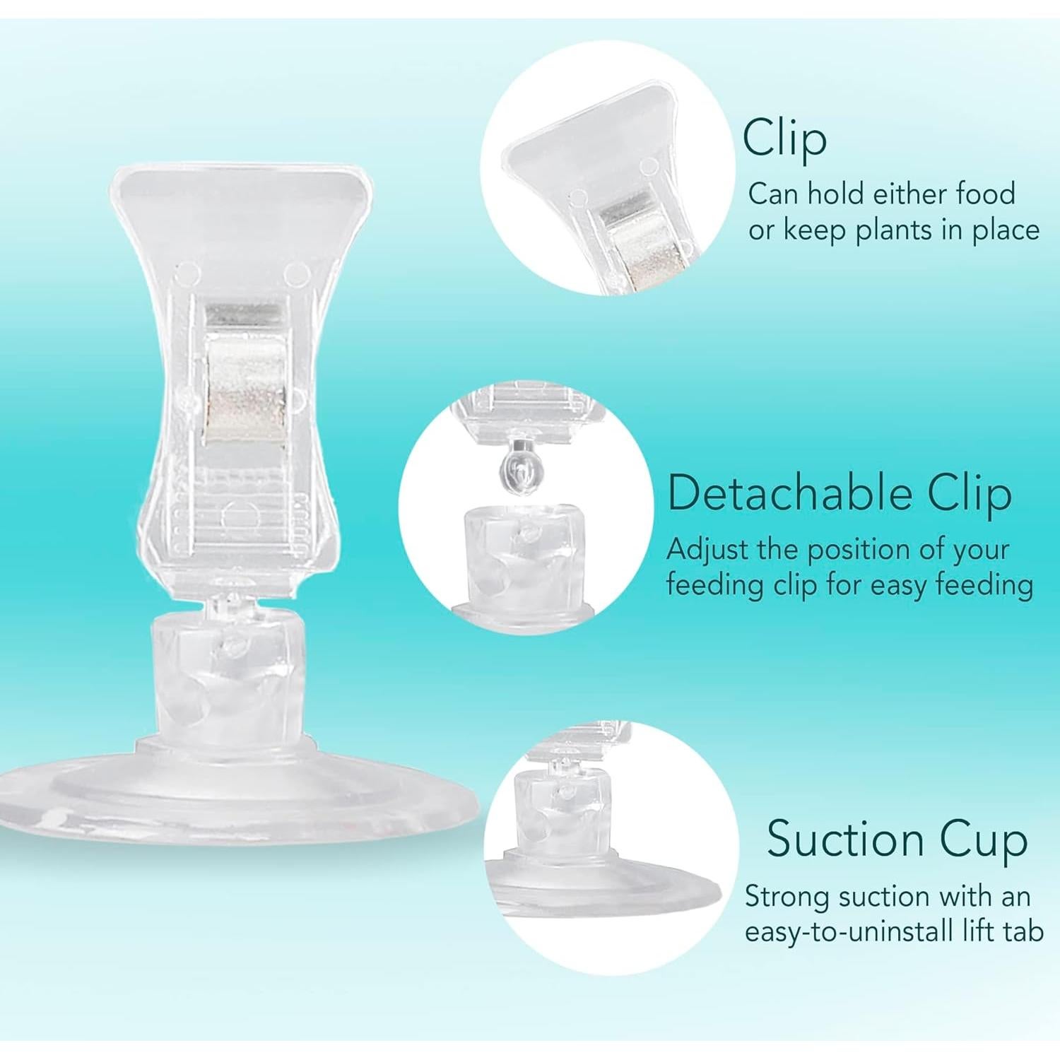 Paquete de 4 Clips de Ventosa JOR para Acuarios 5 cm