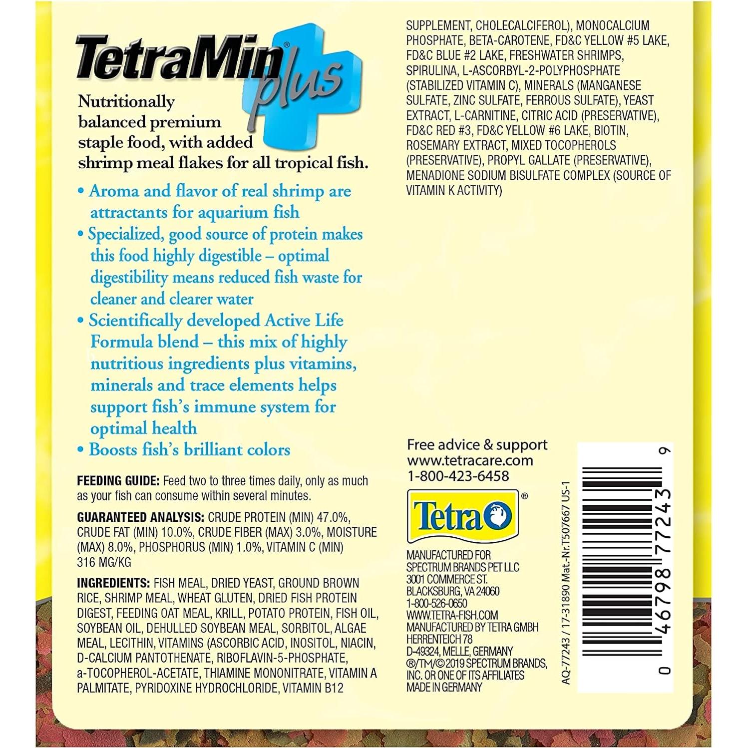 Alimento para Peces Tropicales TetraMin Plus 200g con Camarón