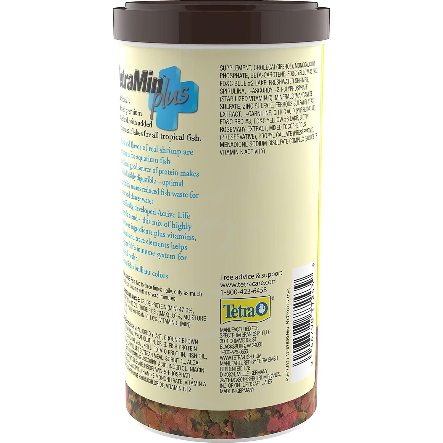 Alimento para Peces Tropicales TetraMin Plus 200g con Camarón