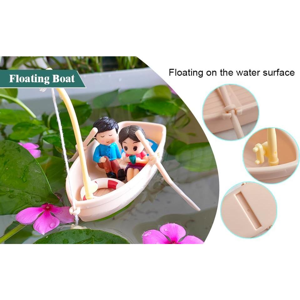 Decoración de Acuario Cyrading Barco Flotante 15x10 cm Azul