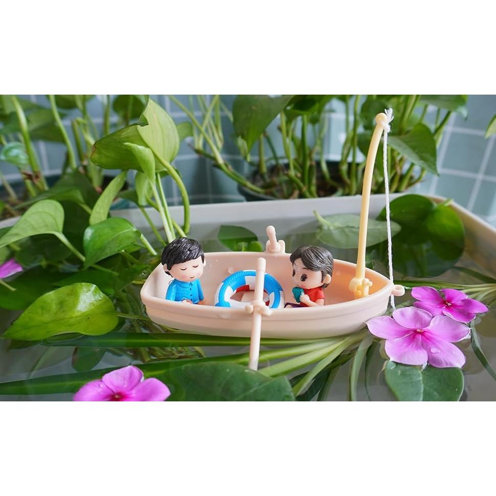 Decoración de Acuario Cyrading Barco Flotante 15x10 cm Azul