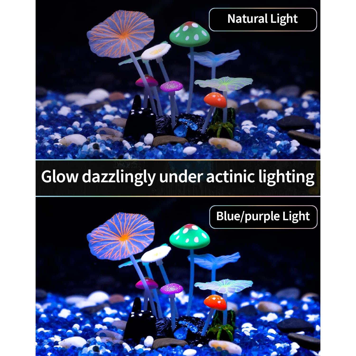 Adorno de Acuario Uniclife Hongo y Loto Colorido 10.92 cm