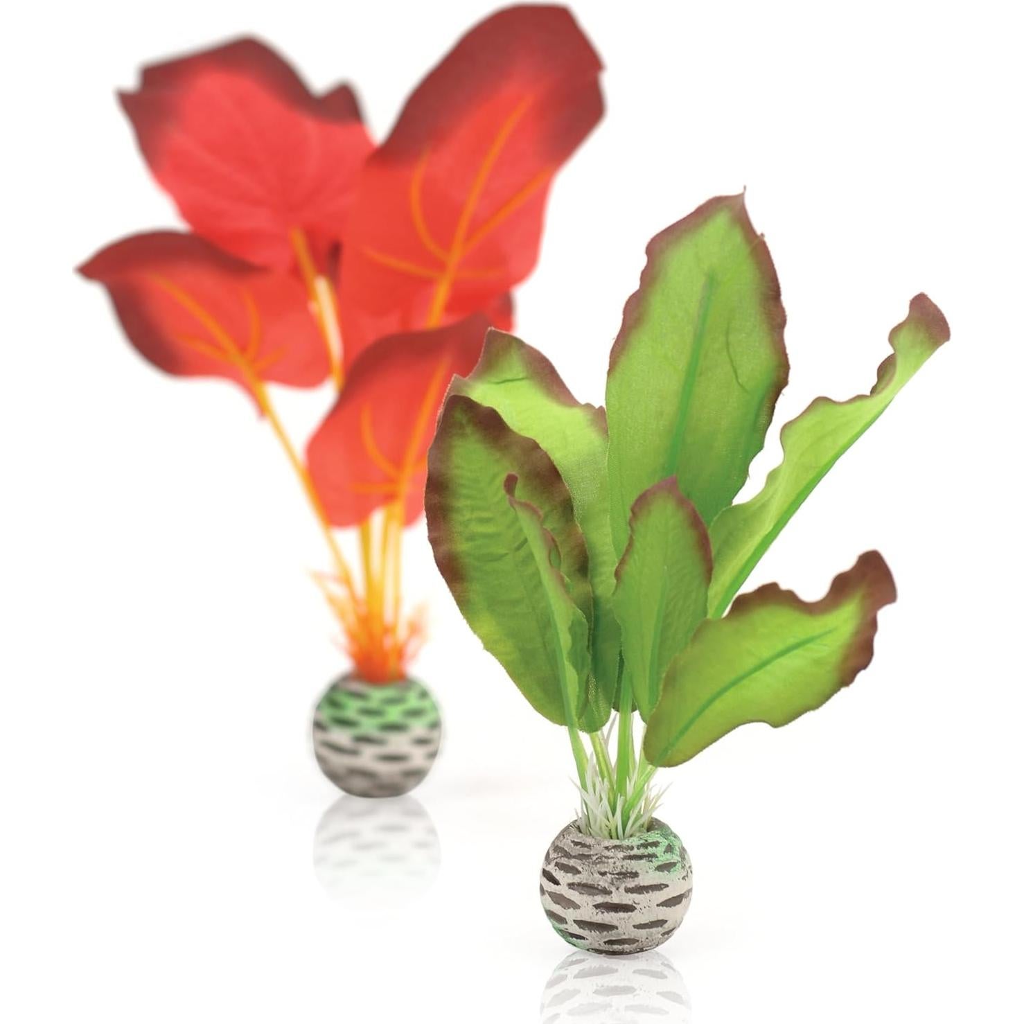 Conjunto de Plantas de Seda biOrb Pequeño Verde y Rojo 20 cm
