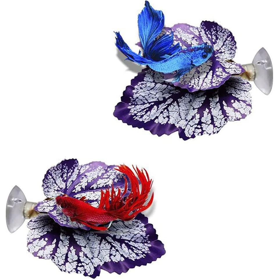 2 Almohadillas de Hoja para Peces Betta con Ventosa 15cm