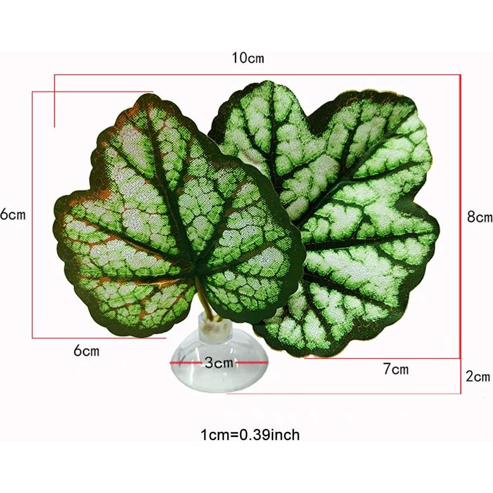 2 Almohadillas de Hoja para Peces Betta con Ventosa 15cm