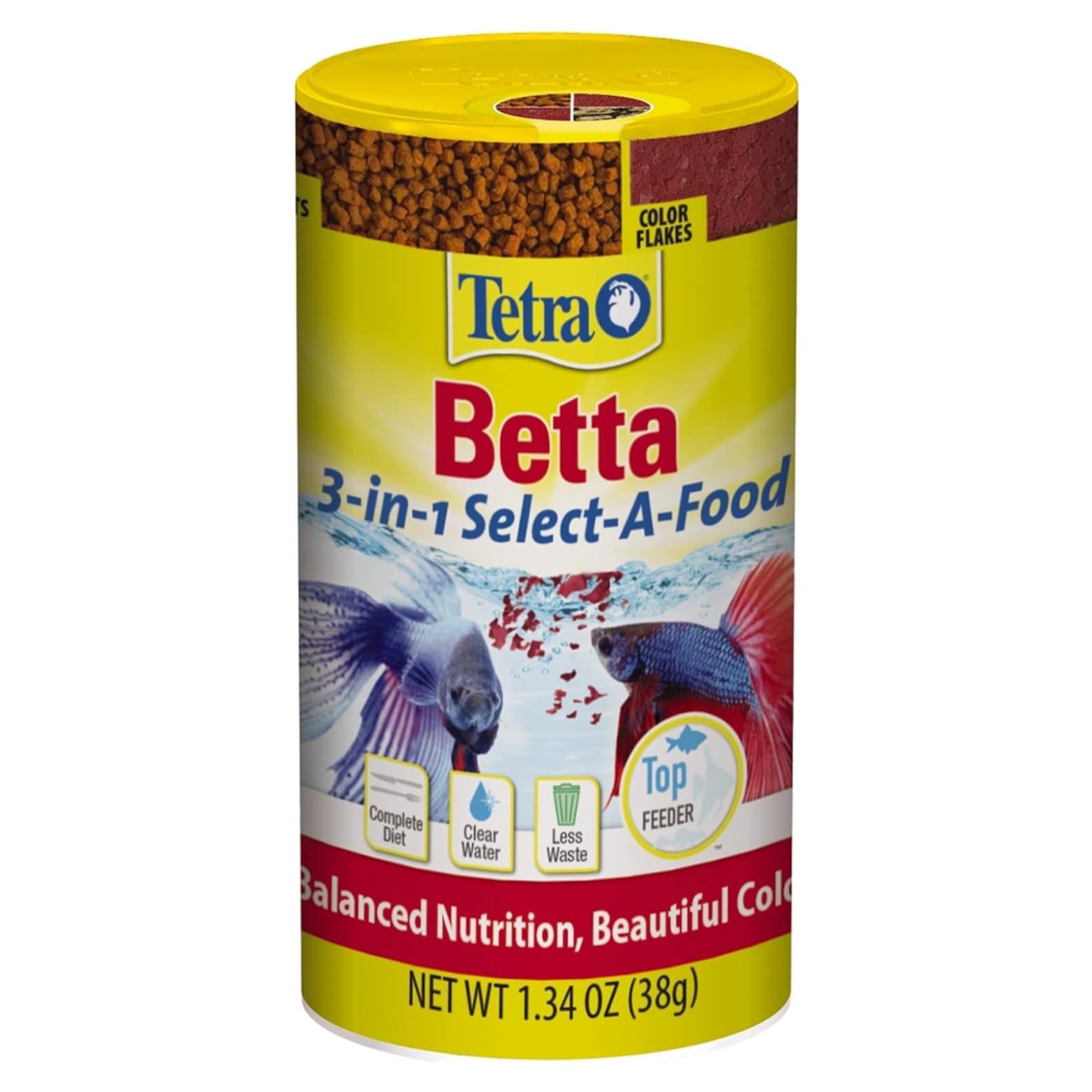 Tetra BettaMin 3-en-1 Comida para Peces 38g - Copos, Camarón, Pellets