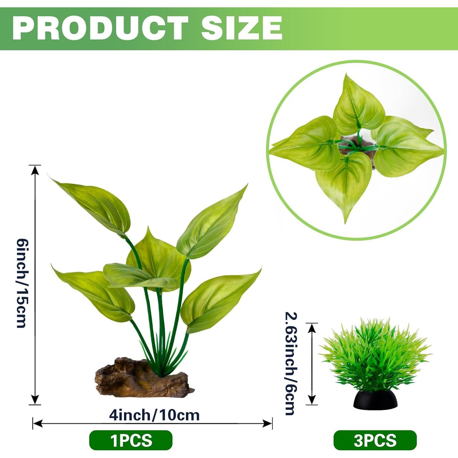 Plantas Plásticas para Acuarios Ameliade 15cm - 4 Unidades