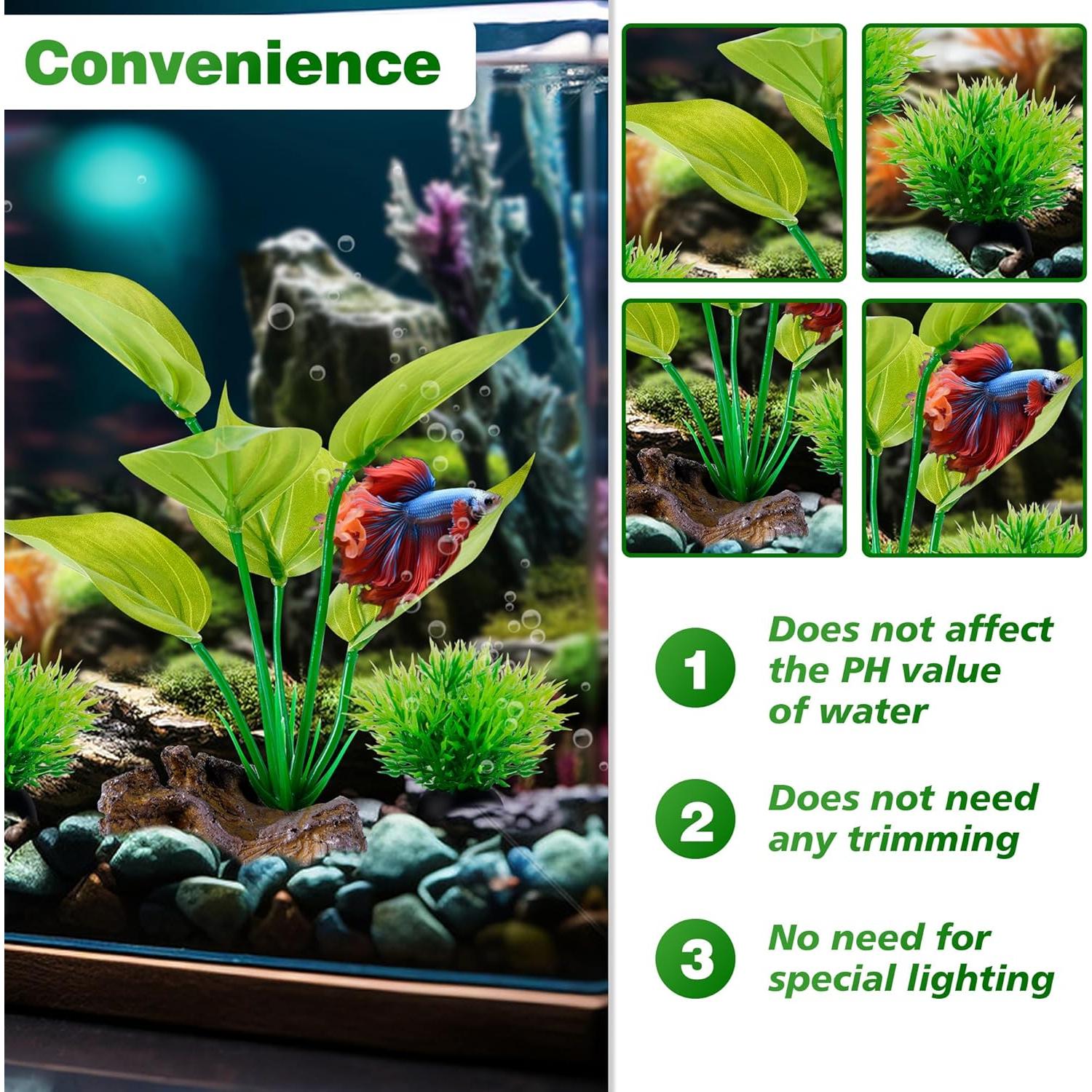 Plantas Plásticas para Acuarios Ameliade 15cm - 4 Unidades