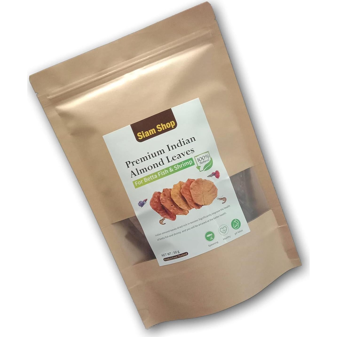 Hojas de Almendra India SIAM 50g para Peces Betta y Camarones