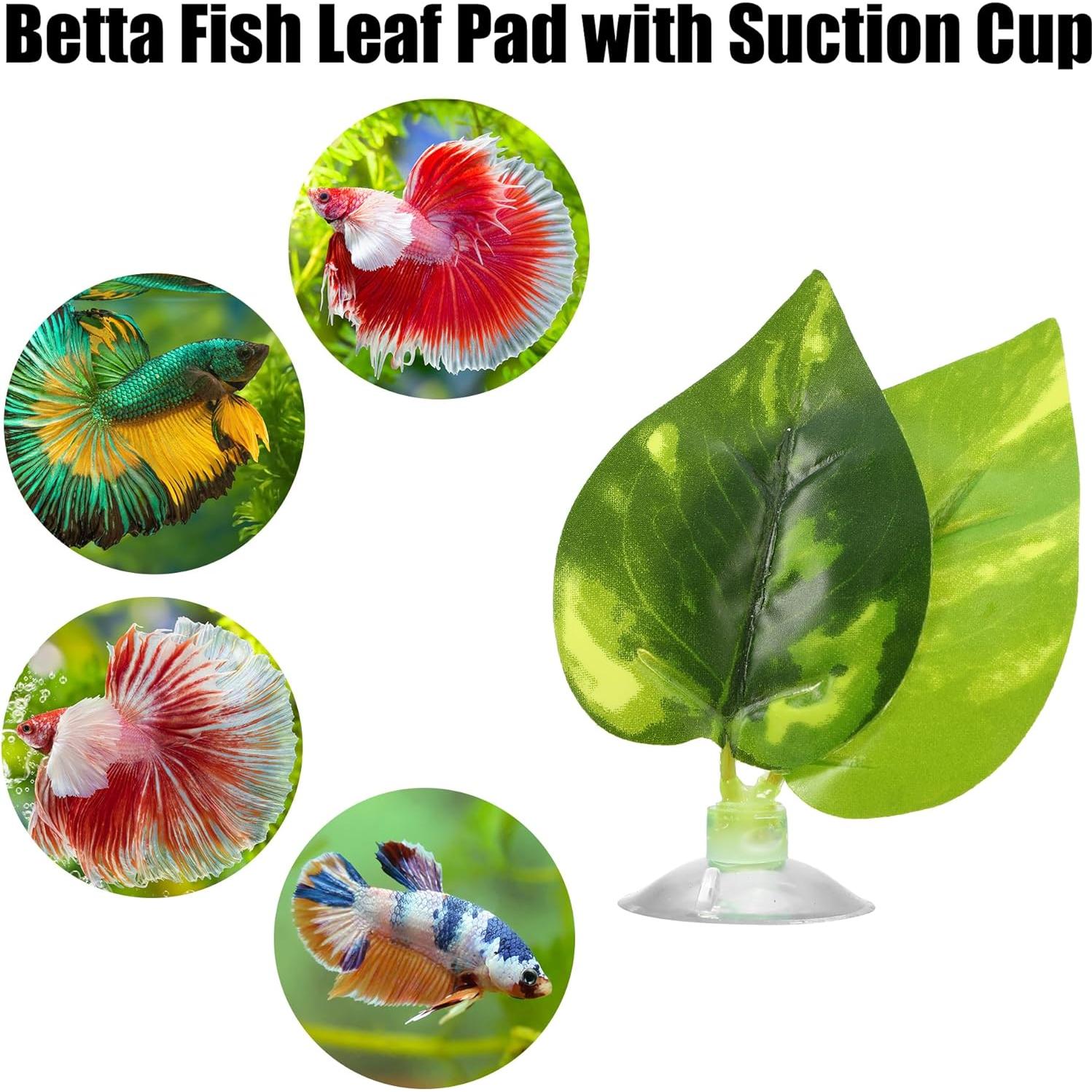 2 Piezas Almohadilla de Hoja Verde Luhaomisky para Betta