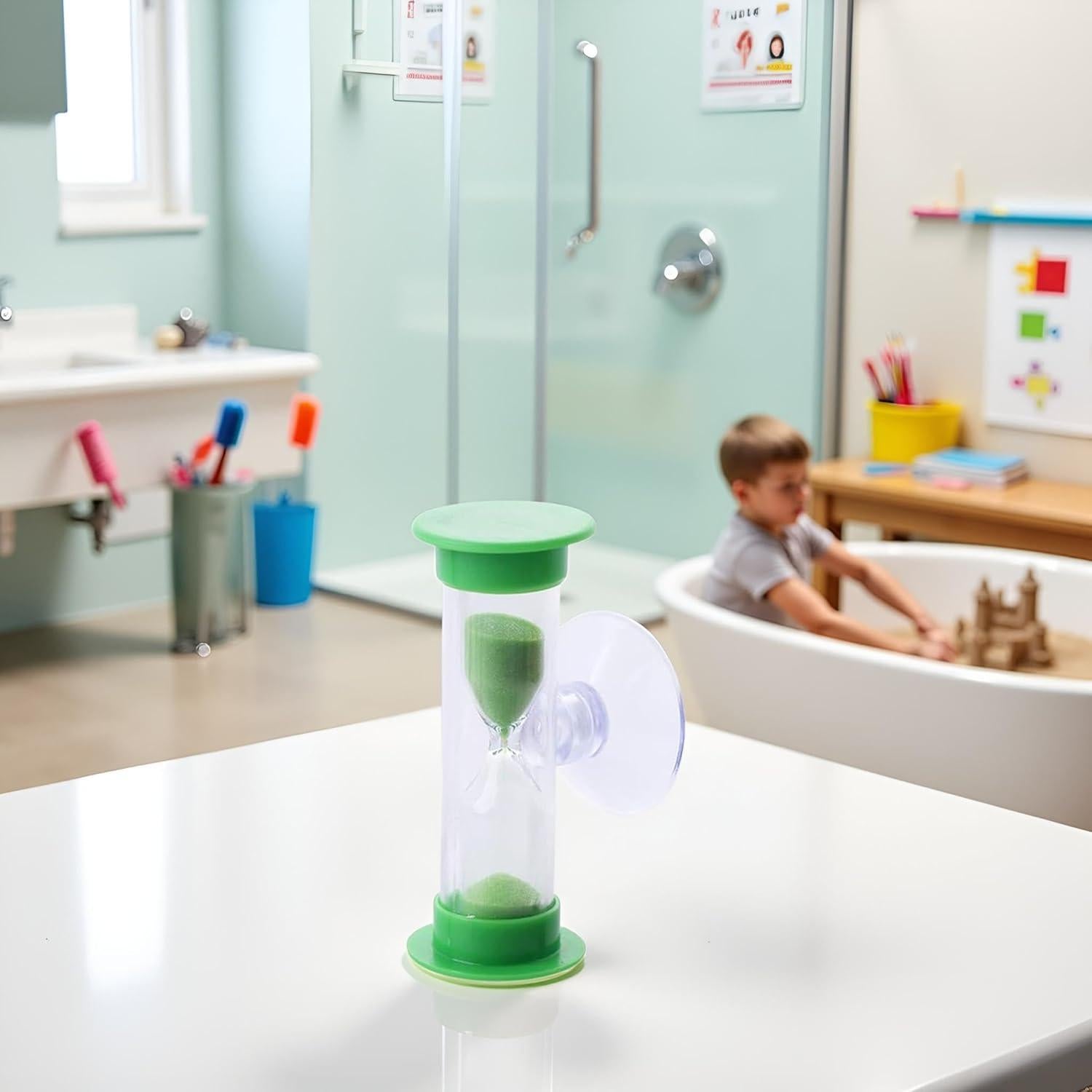 Temporizador de Arena de Plástico 2 Minutos SquarezhenBo Verde