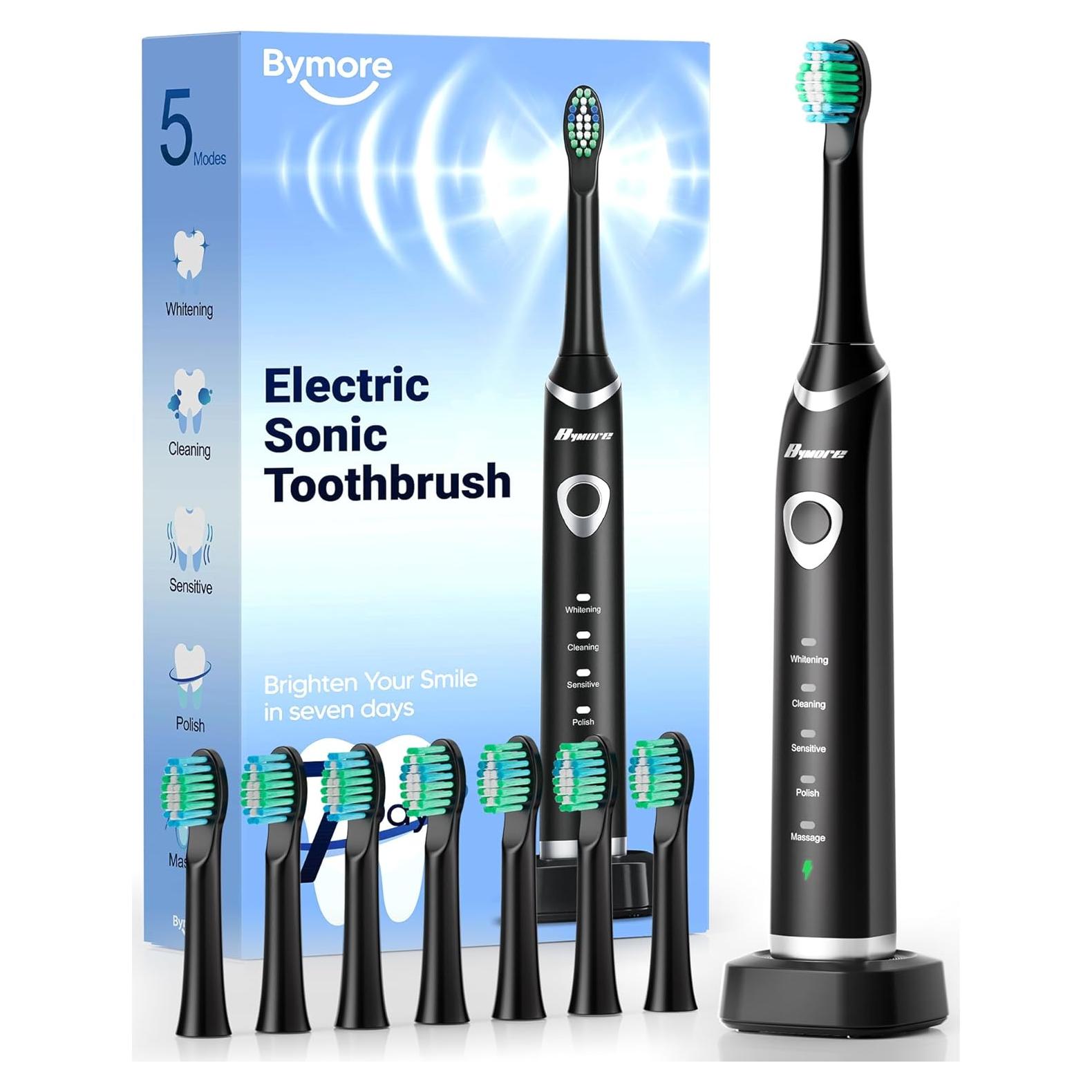 Cepillo de dientes eléctrico Bymore Sonic Negro 5 modos 330 días