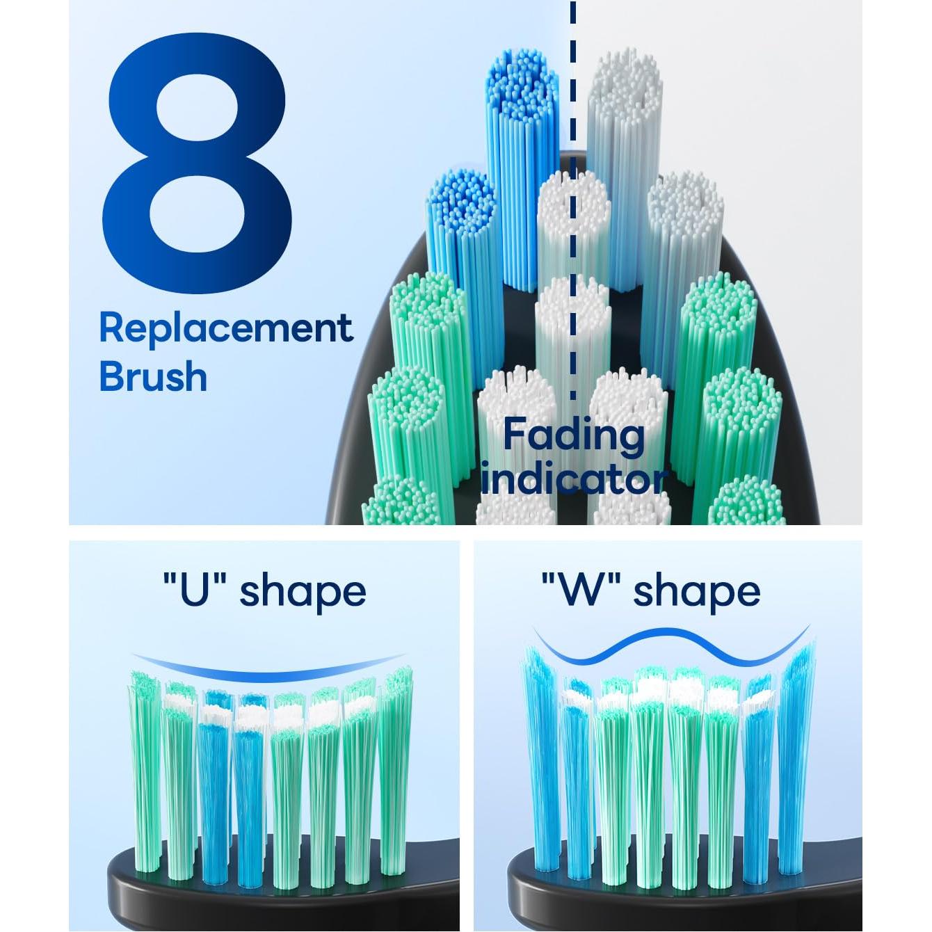 Cepillo de dientes eléctrico Bymore Sonic Negro 5 modos 330 días