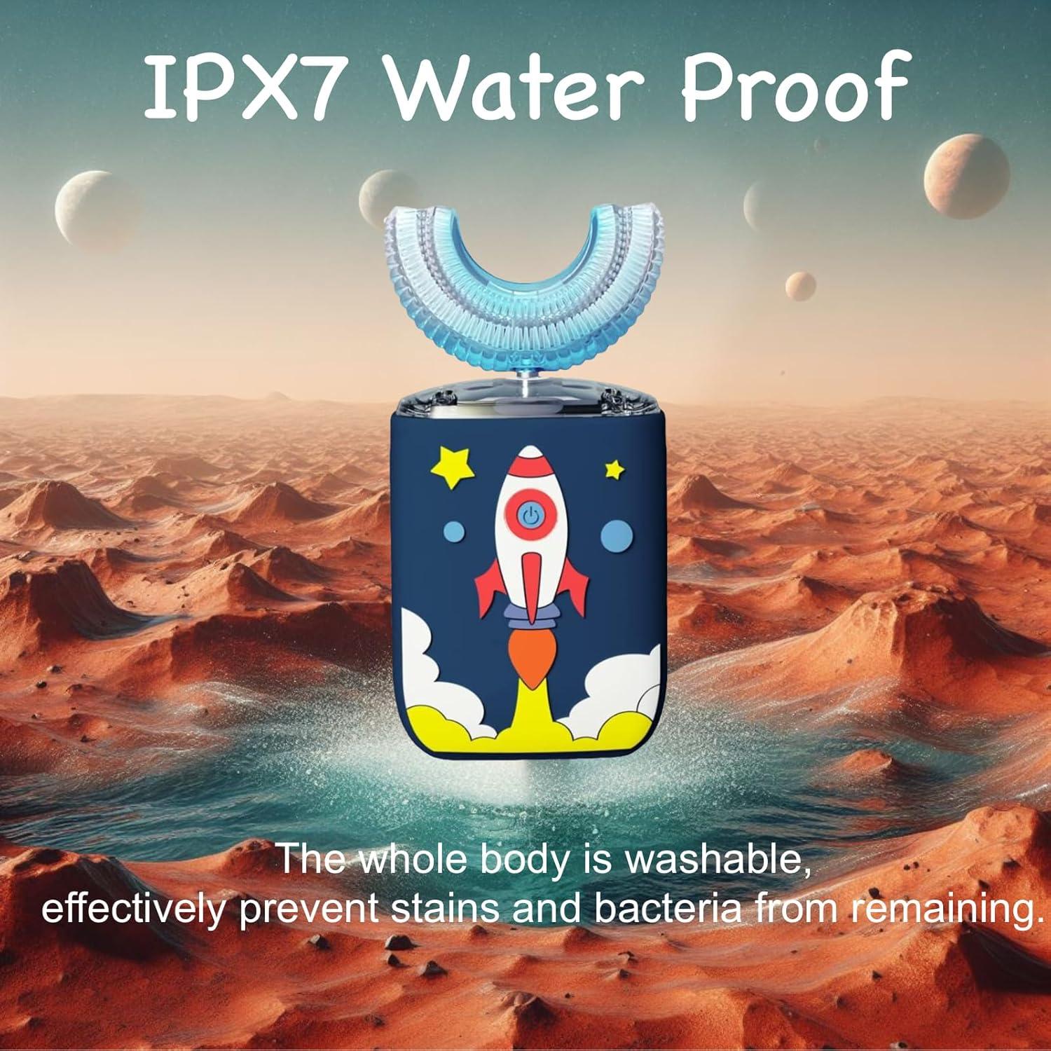 Cepillo de Dientes Eléctrico Geacker U para Niños 2-7 Años