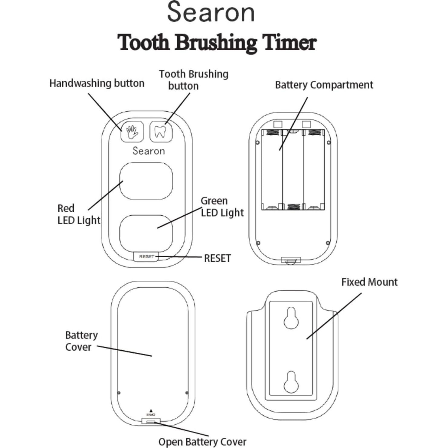 Temporizador Searon para Niños 20s Lavado Manos 2min Cepillado