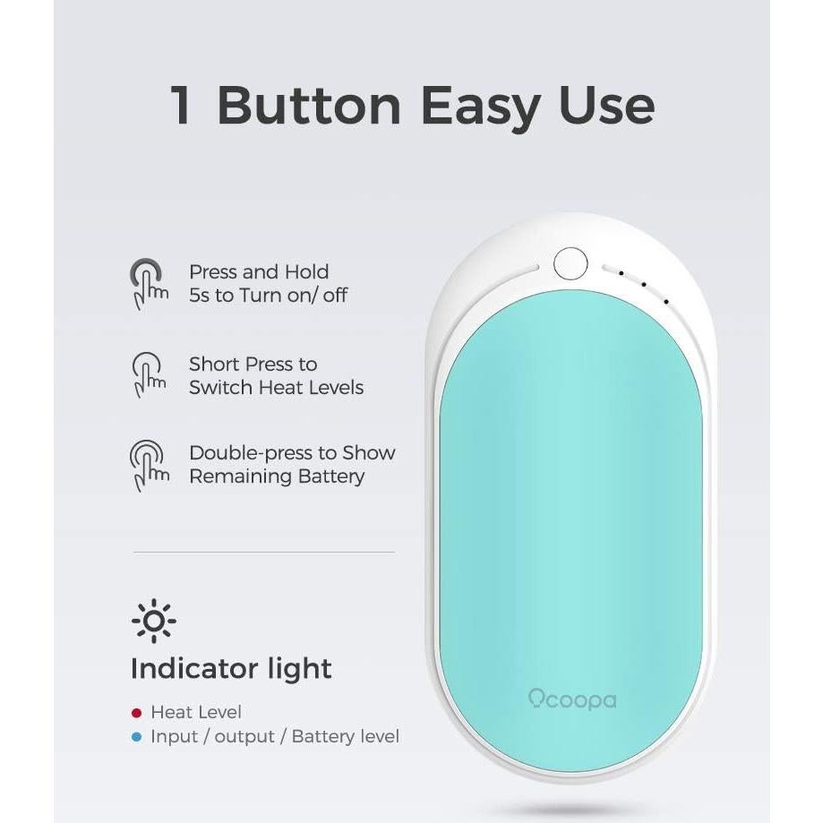 Calentador de Manos Recargable OCOOPA HotPal 5200mAh Doble Cara