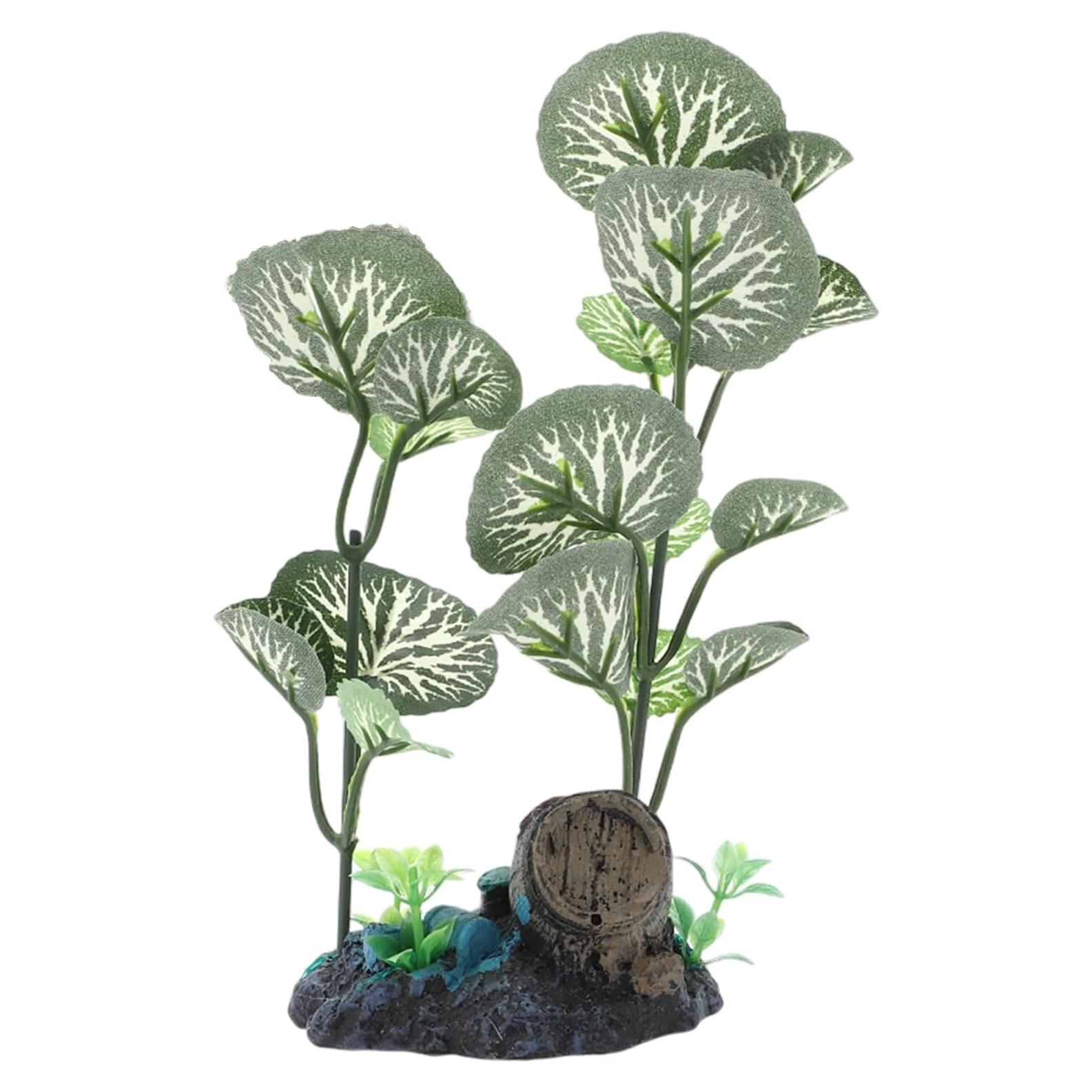 Planta Plástica para Acuario CAPASTEC 17cm Verde Hojas Redondas