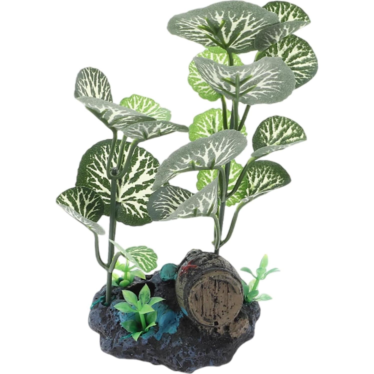 Planta Plástica para Acuario CAPASTEC 17cm Verde Hojas Redondas