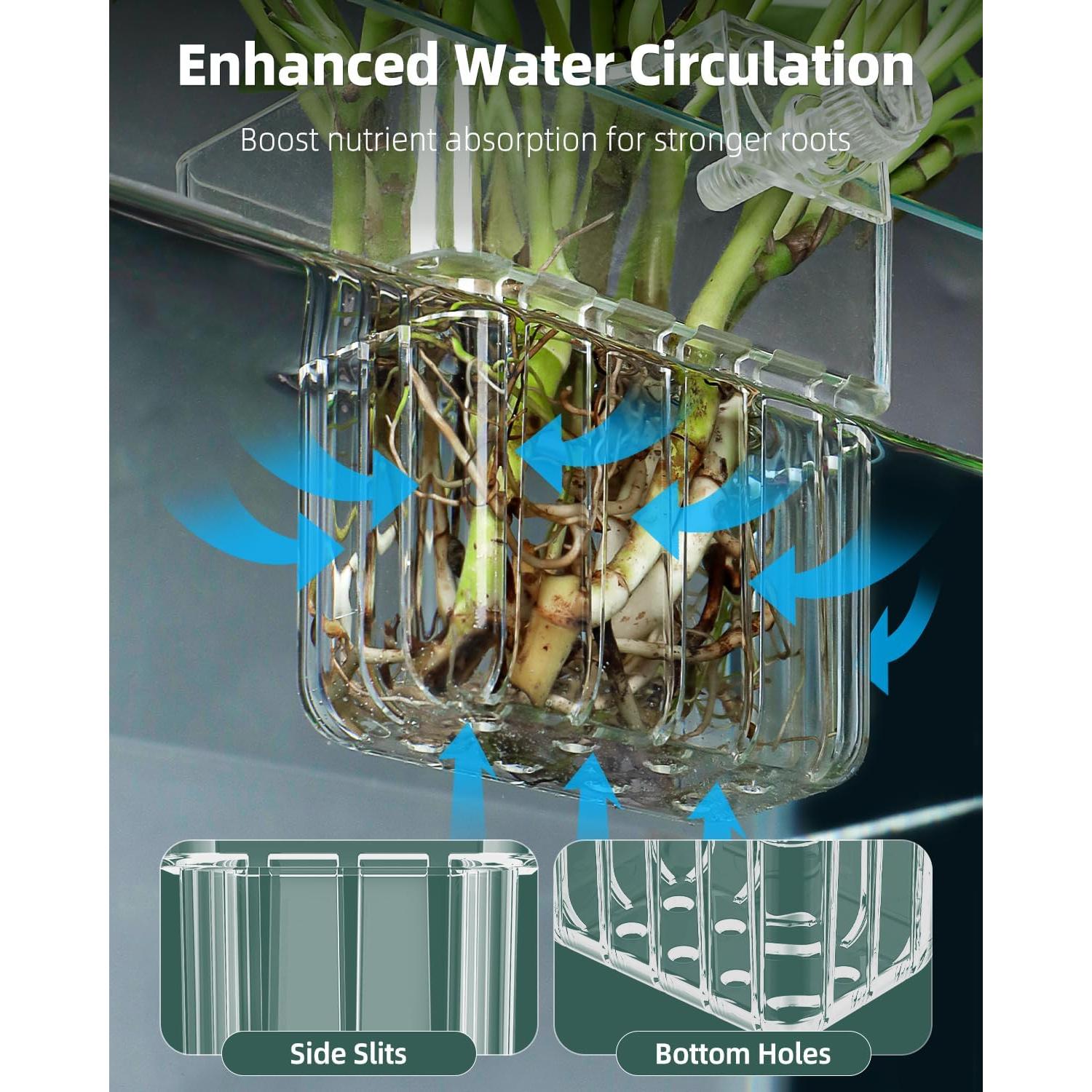 Soporte de Planta de Acuario Pawfly 2 Pcs Acrílico Transparente