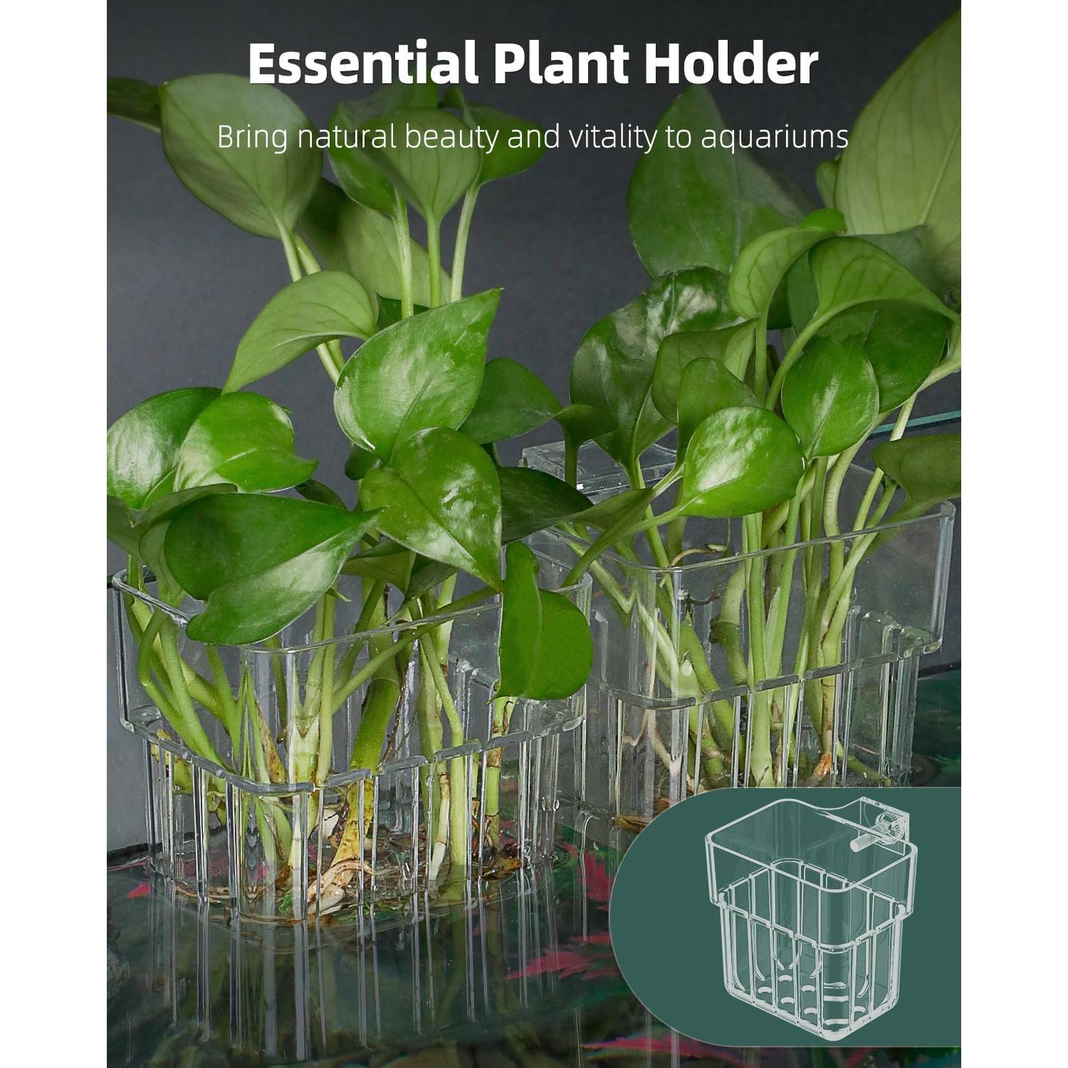 Soporte de Planta de Acuario Pawfly 2 Pcs Acrílico Transparente