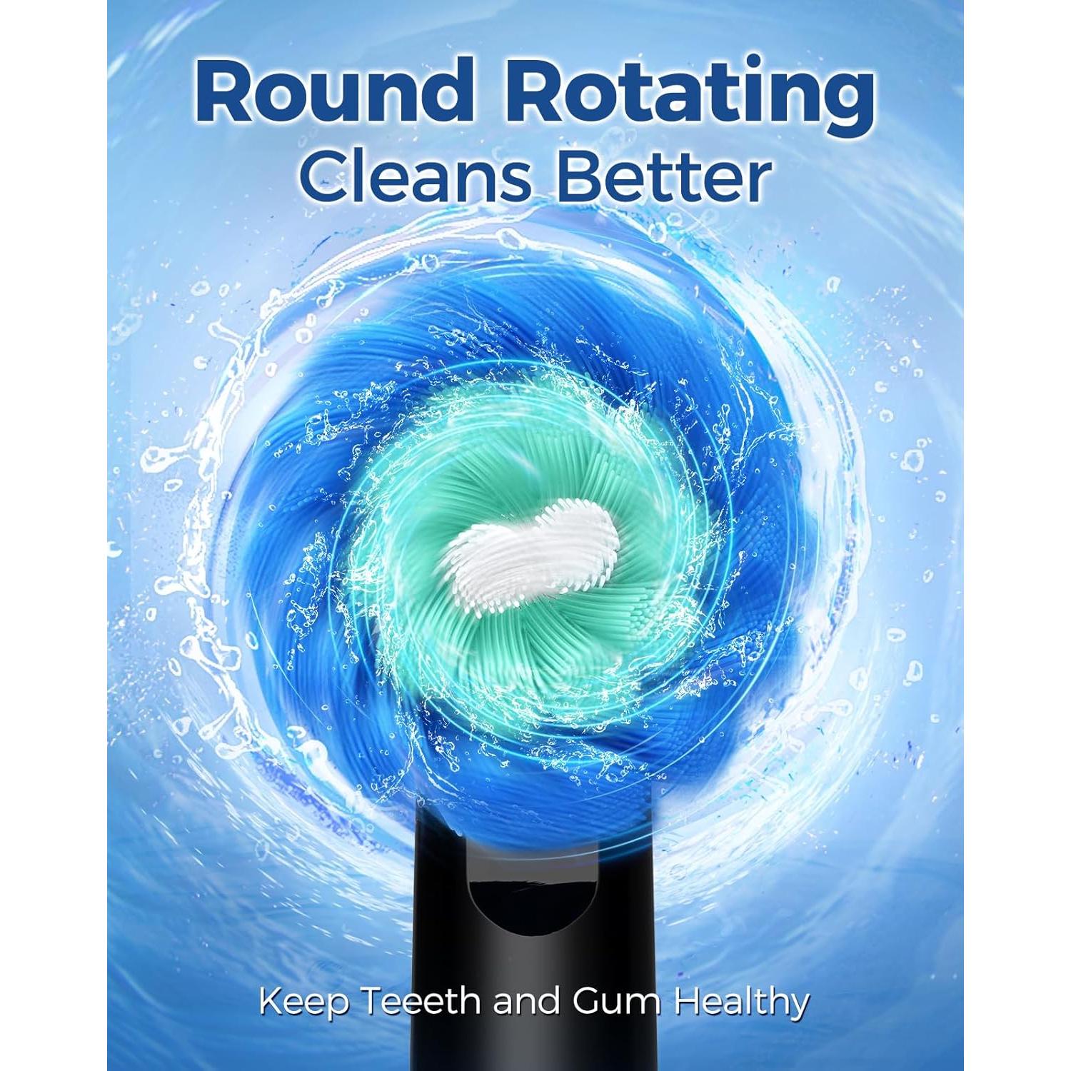 Cepillo de dientes eléctrico TEETHEORY con 8 cabezales y 3 modos