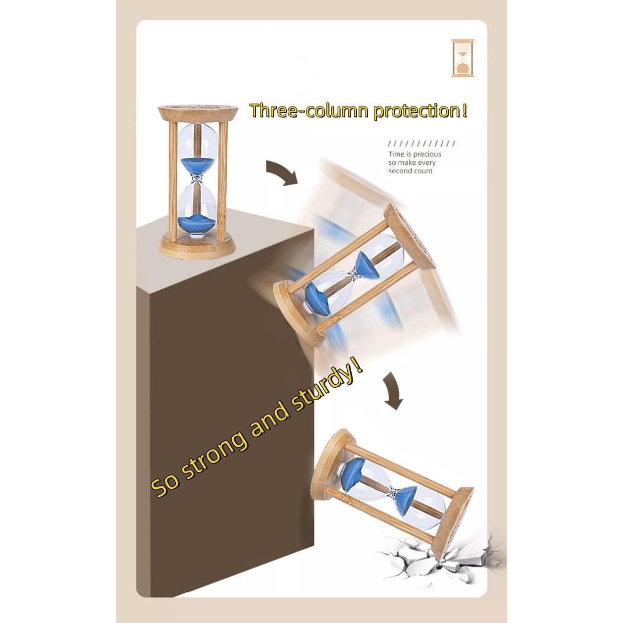 Reloj de Arena de Bambú 3 Min Azul ORDERSOON