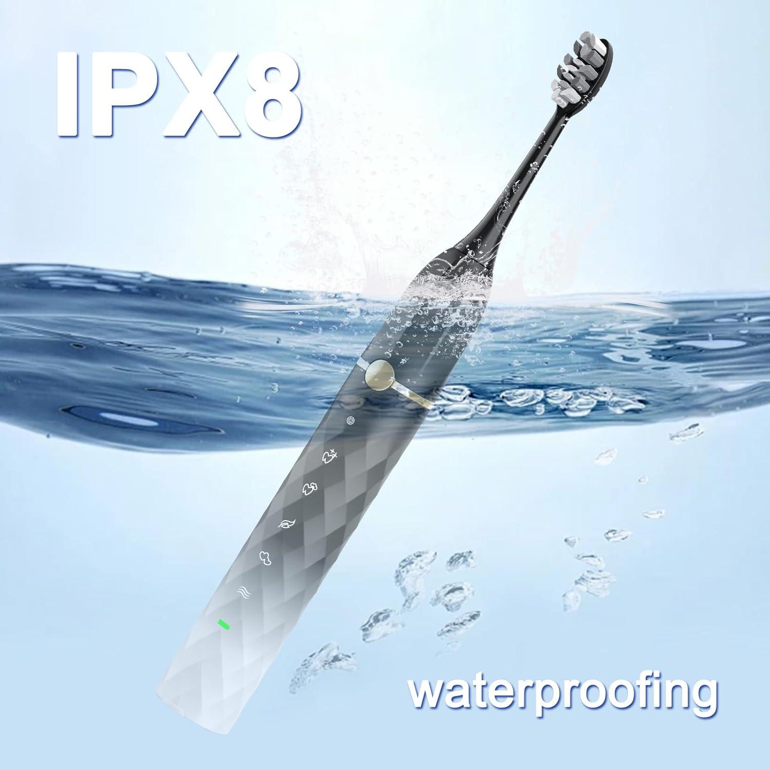 Cepillo de Dientes Eléctrico Seapeoa con 10 Cabezas y Estuche