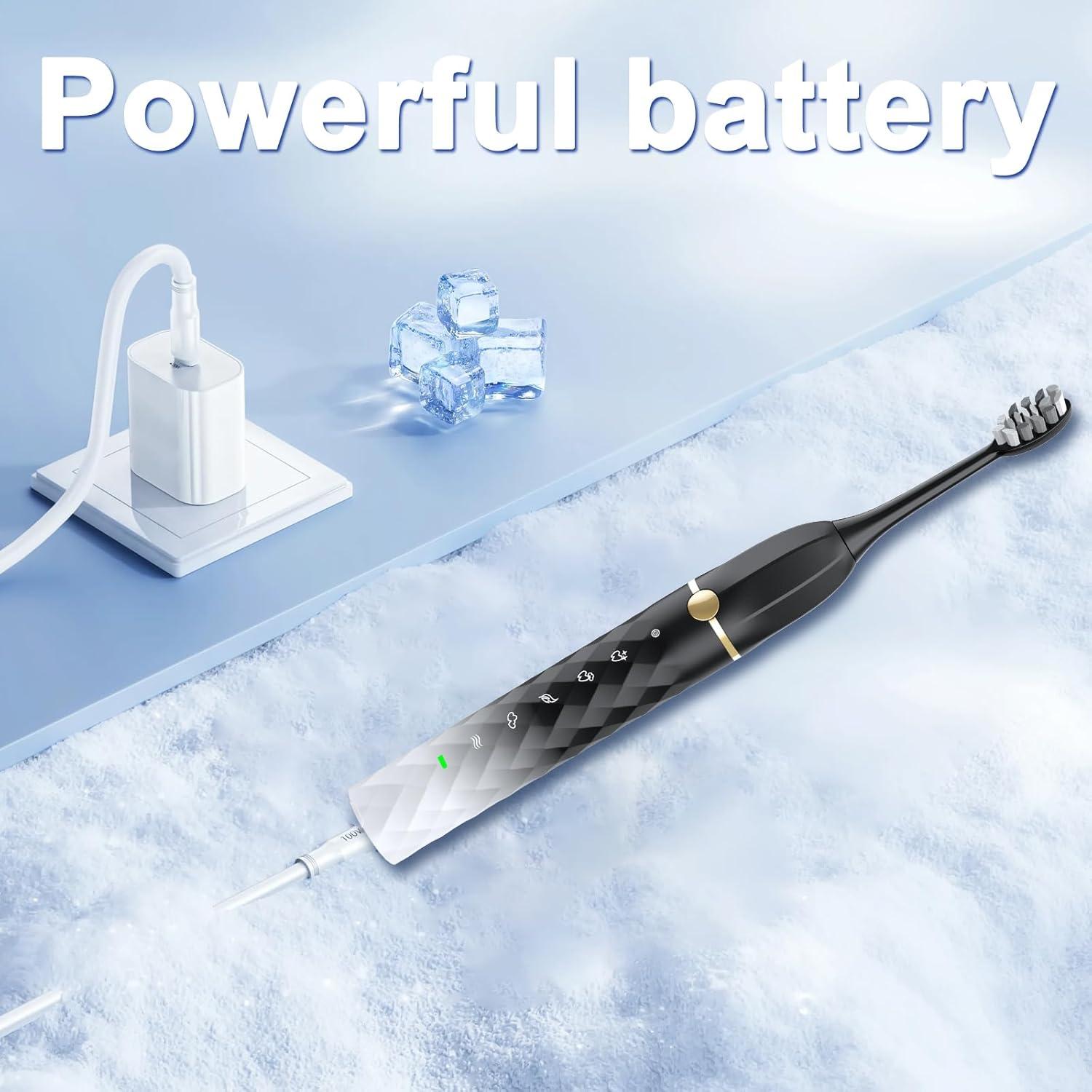 Cepillo de Dientes Eléctrico Seapeoa con 10 Cabezas y Estuche