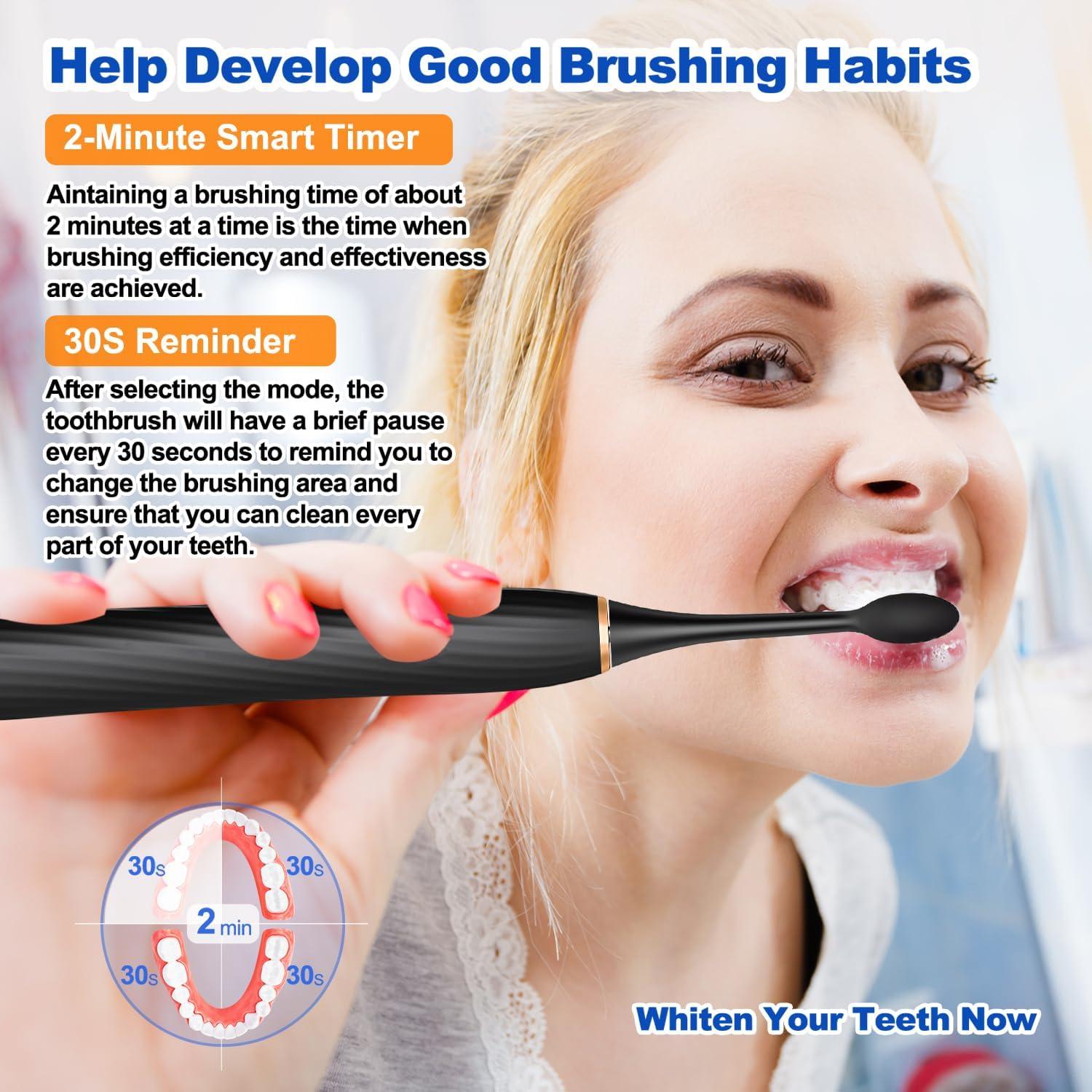 Cepillo de Dientes Eléctrico FXQQZZ A11 con 8 Cabezas y 4 Modos