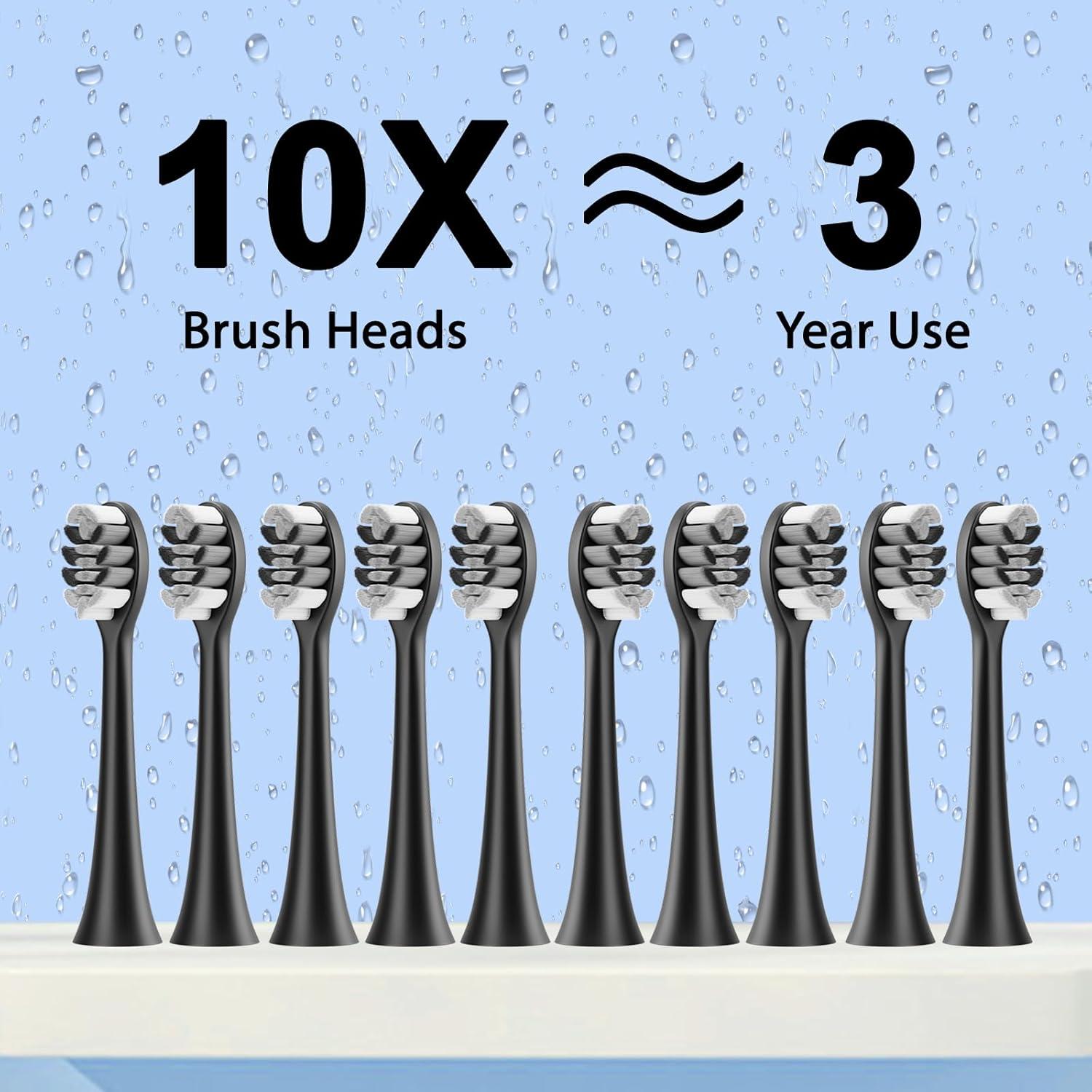 Cepillo de Dientes Eléctrico Fairir con 10 Cabezas y 5 Modos