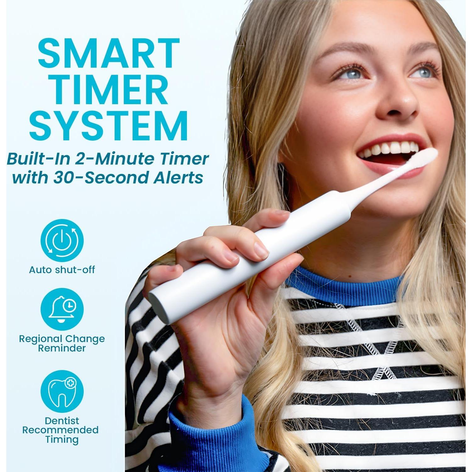 Cepillo de dientes eléctrico Tynex recargable IPX7 con temporizador