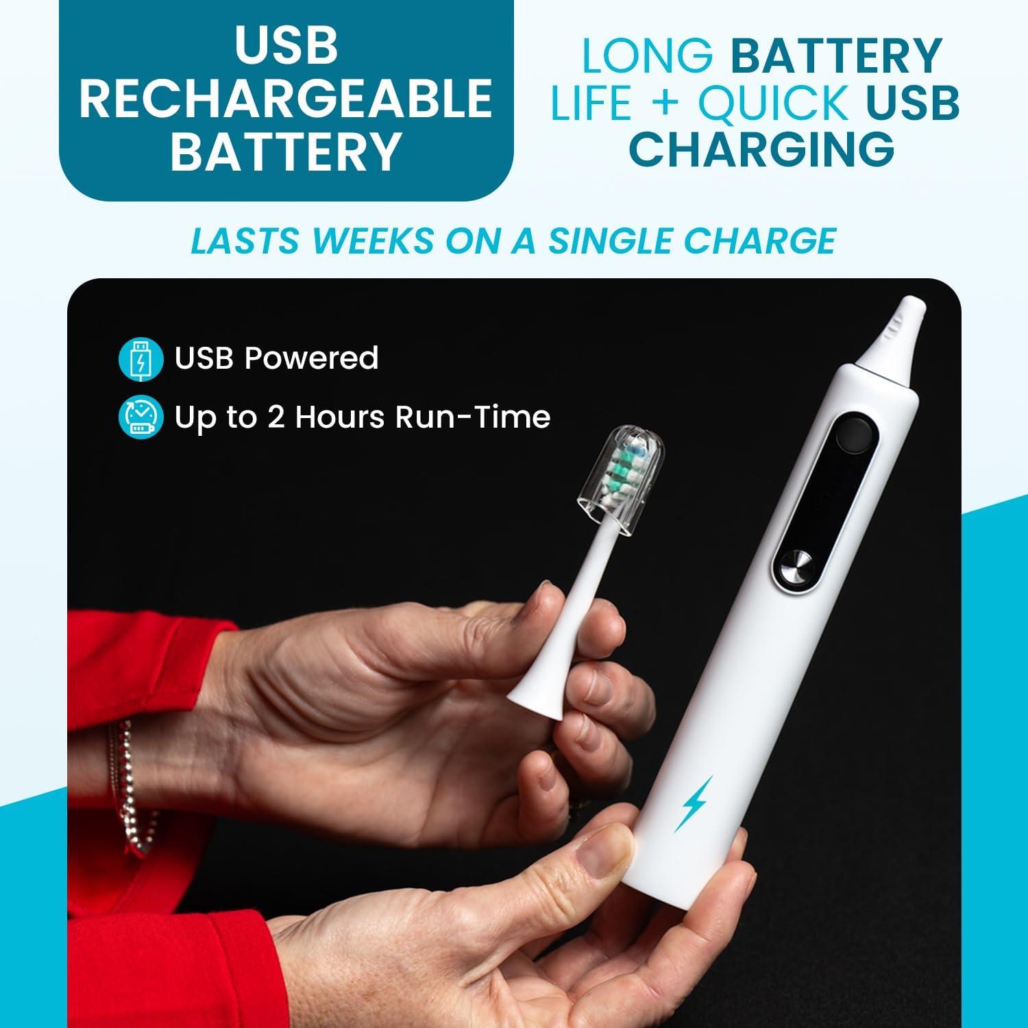 Cepillo de dientes eléctrico Tynex recargable IPX7 con temporizador