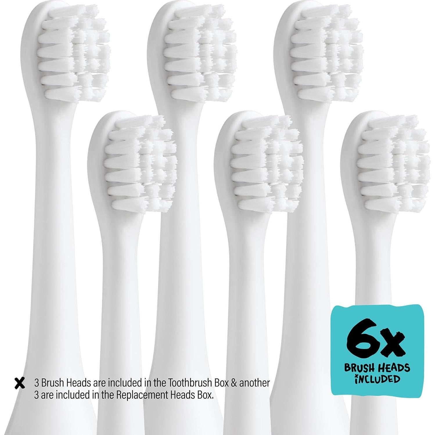 Cepillo de Dientes Eléctrico para Niños Tiburón - Recargable con 6 Cabezas